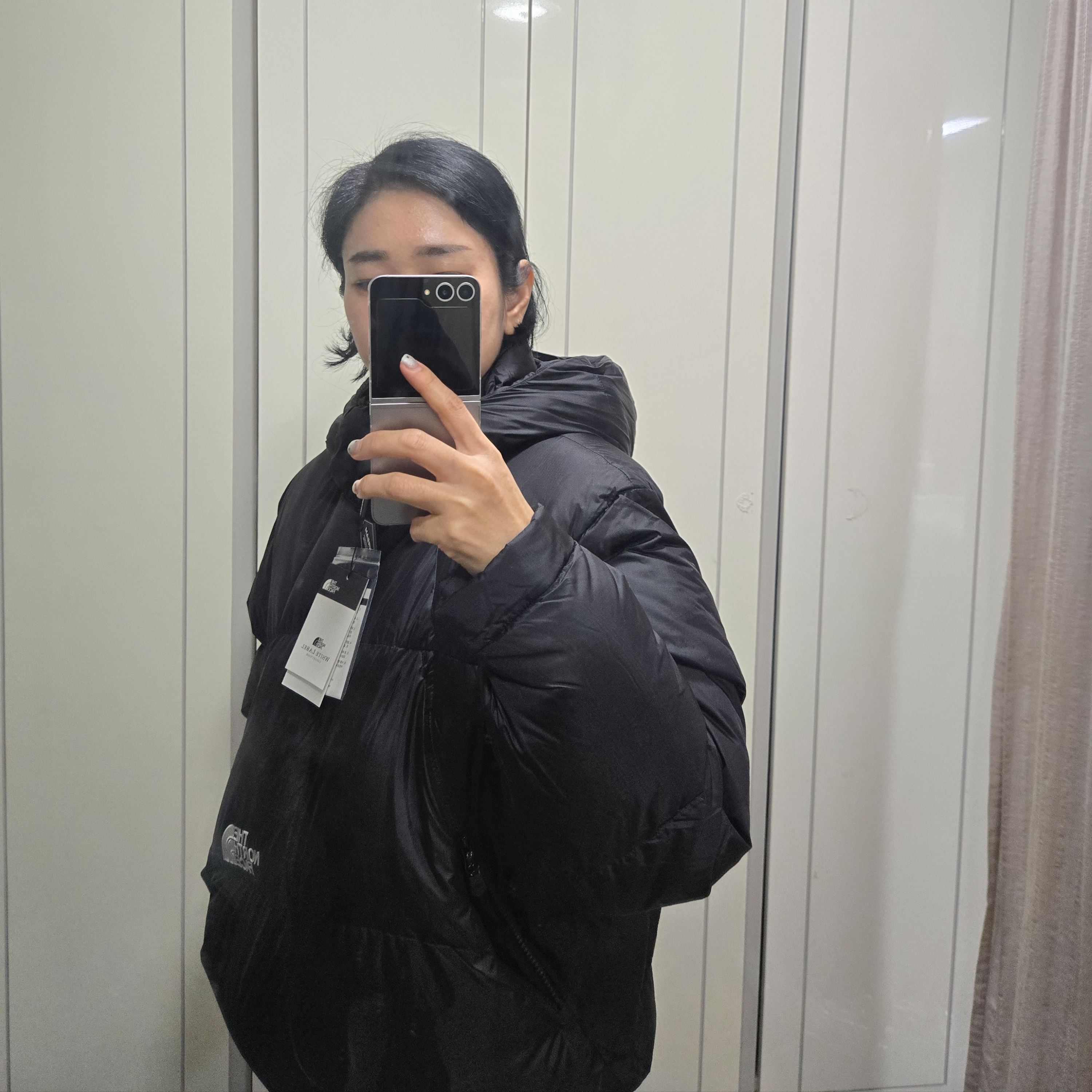 The North Face White Label Project Down Jacket RDS Black - 25FW 착용 스타일