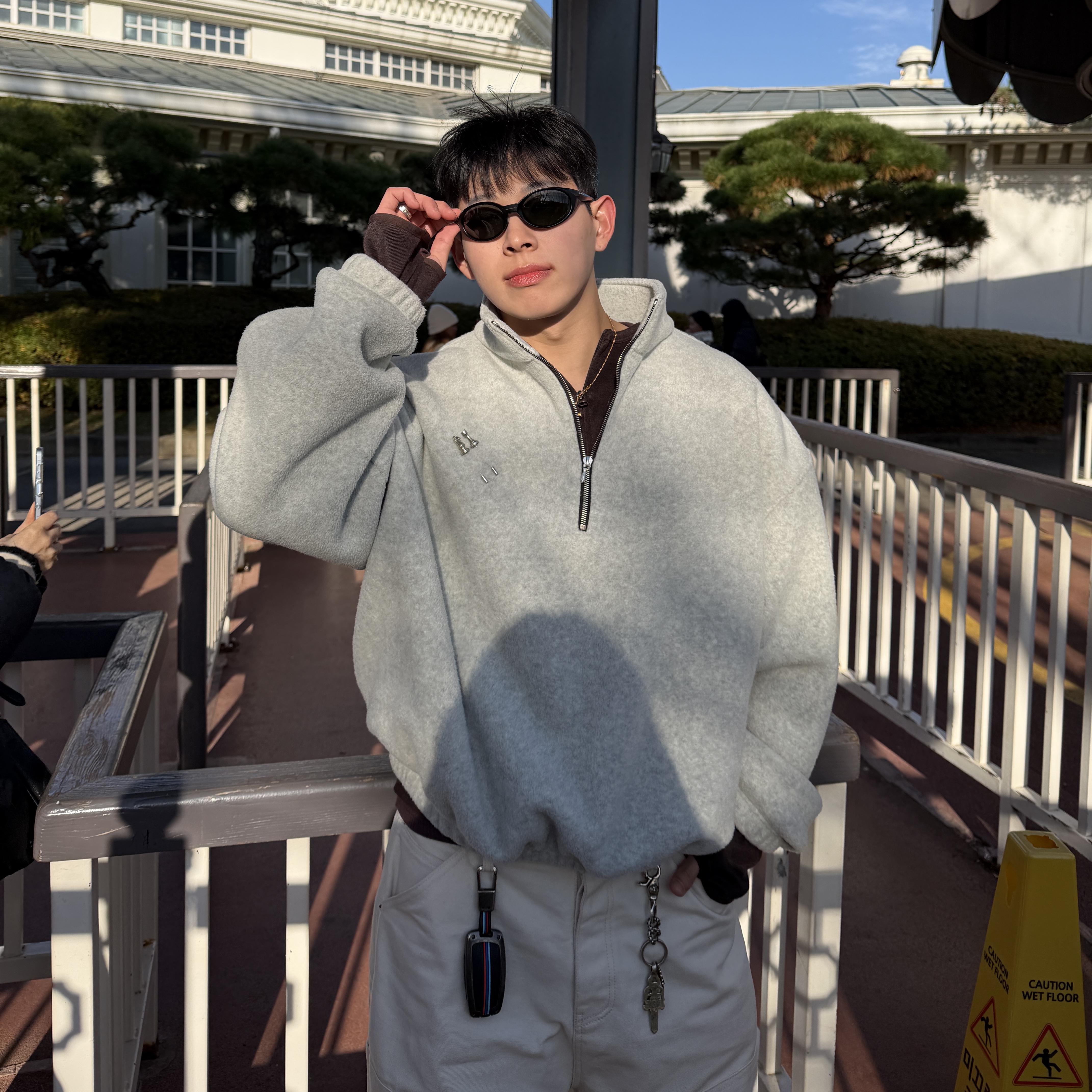 Undermycar Pure Hardstone Carpenter Pants Ivory - 24FW 착용 스타일 - 5