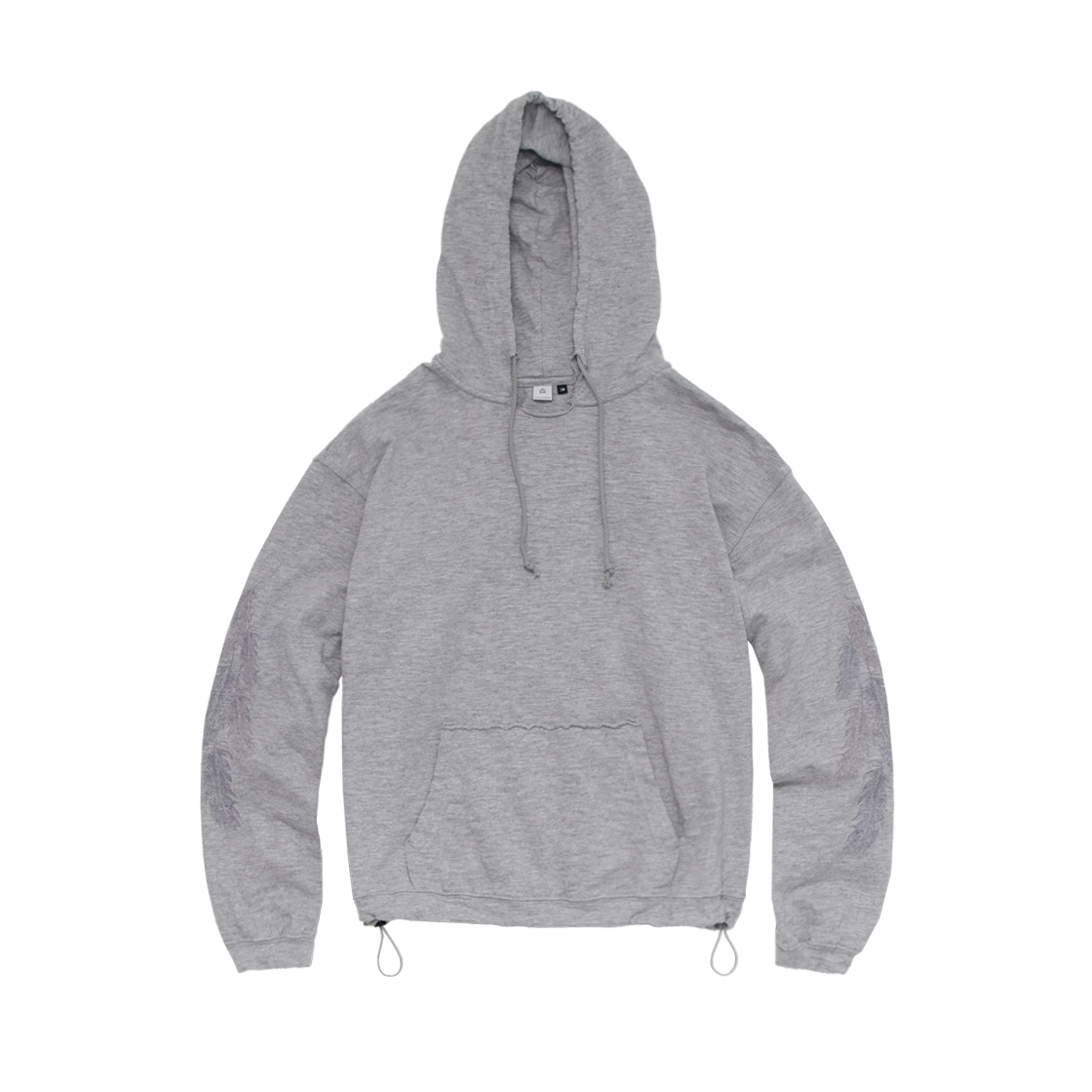 폴리테루 페더 로우 컷 후디 그레이(Polyteru Feather Raw Cut Hoodie Gray)