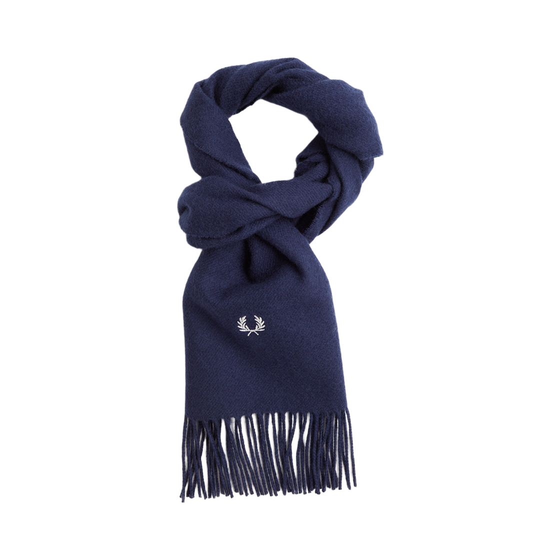 CFPU2534126-608 Fred Perry Lambswool Scarf Navy/Snow White