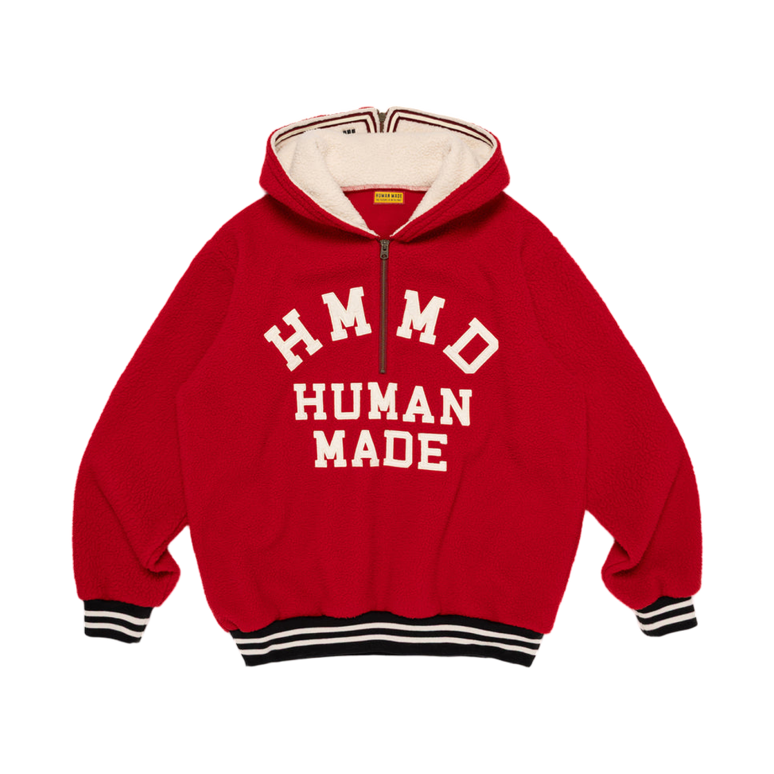HM30CS008 Human Made Half-Zip Fleece Pullover Red