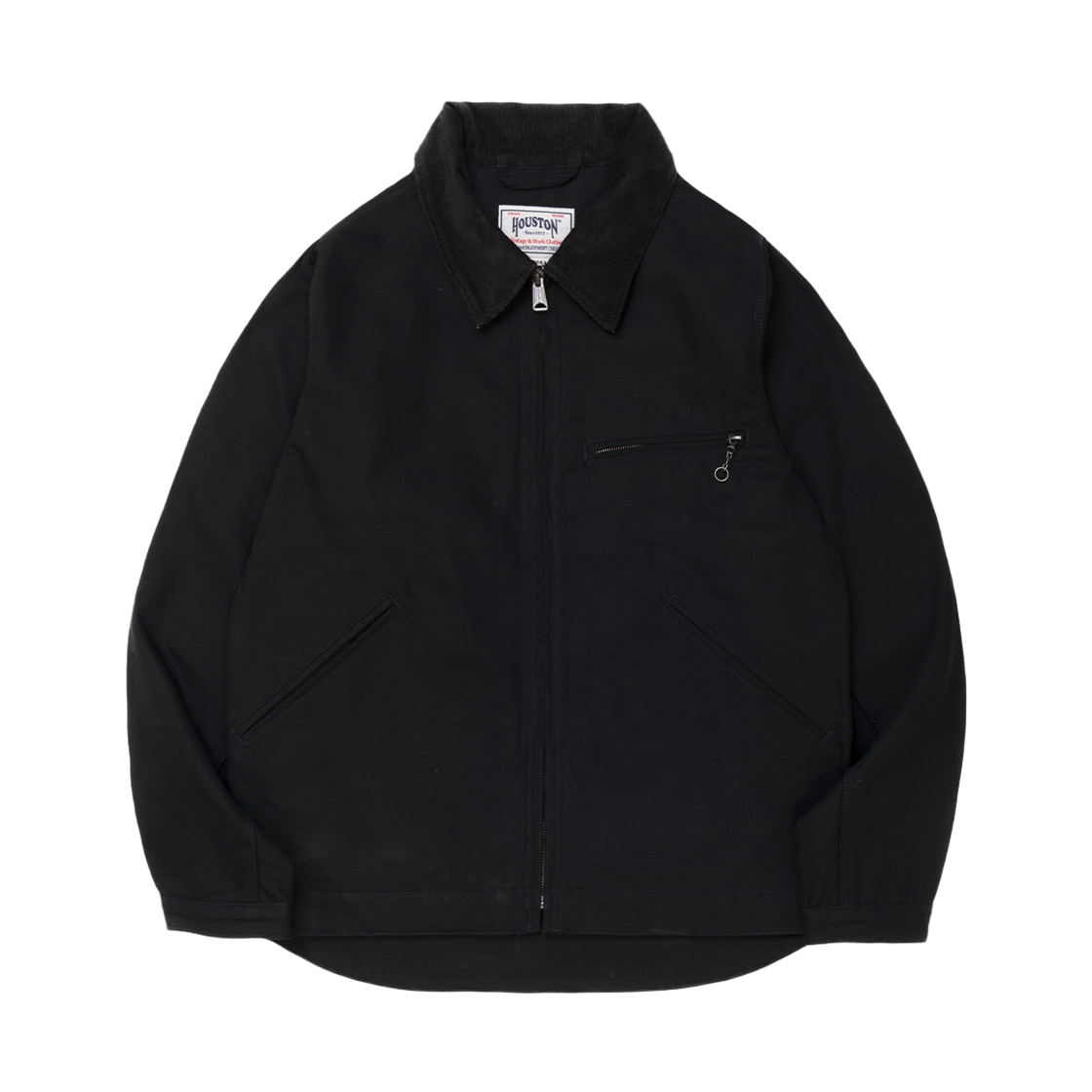 51560BK Houston Japan Duck Zip Work Jacket Black 51560
