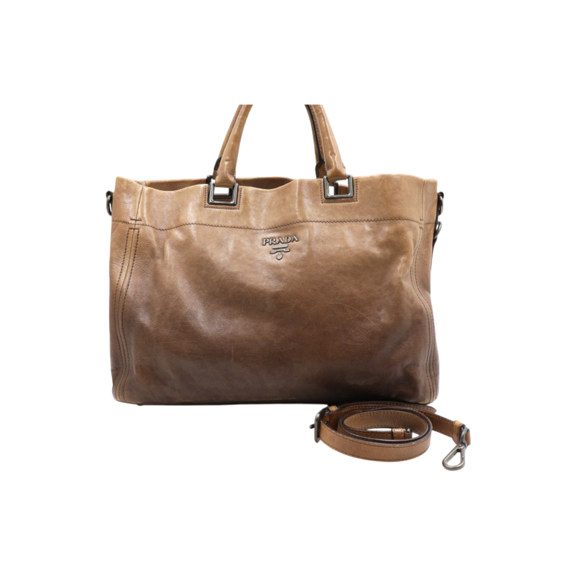 ITJHCW2S222I Prada BN2081 Brown Gradient Calf Leather Tote and Shoulder Bag