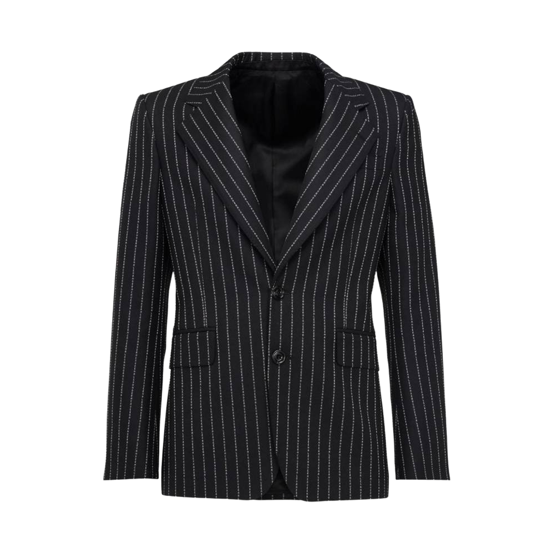 774669QUAAR1090 Alexander McQueen Pinstripe Blazer Black