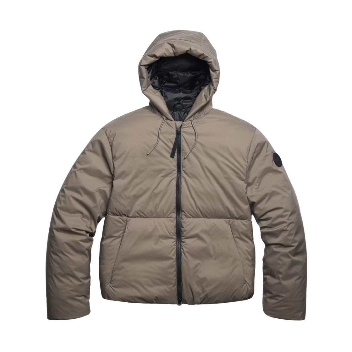 2759MB Canada Goose Lodge Hooded Jacket Black Label Taupe Grey