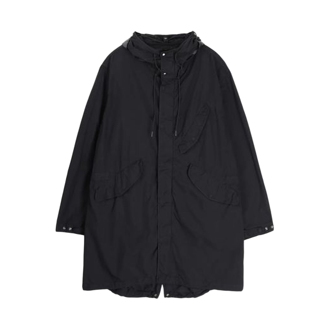 C.P. 컴퍼니 플랫 나일론 롱 자켓 블랙 - 25SS(C.P. Company Flatt Nylon Long Jacket Black - 25SS) - 1