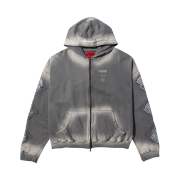 JUJUTSU KAISEN Undermycar Prison Realm Patch Vtg Zipped Hoodie Charcoal