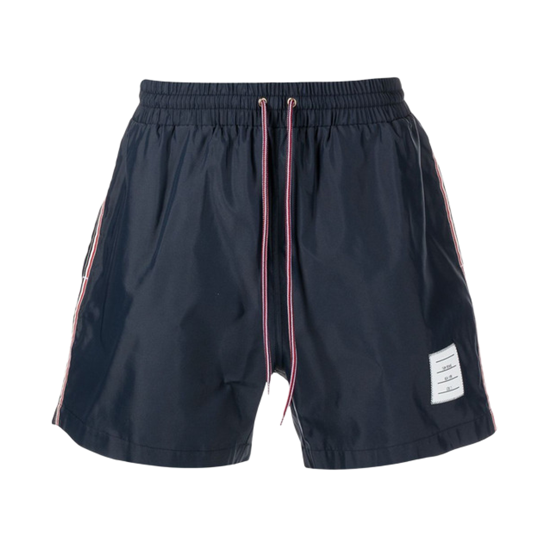 MTT026A-07745-415 Thom Browne Swim Tech Stripe Shorts Navy