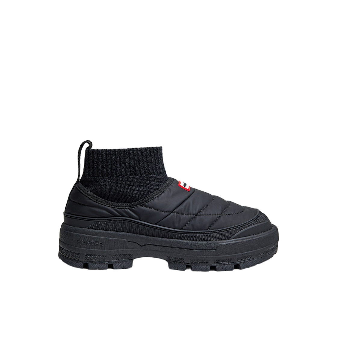 헌터 익스플로러 온 퍼퍼 니트 커프 부츠 블랙(Hunter Explorer On Puffer Knitted Cuff Boots Black) - 1