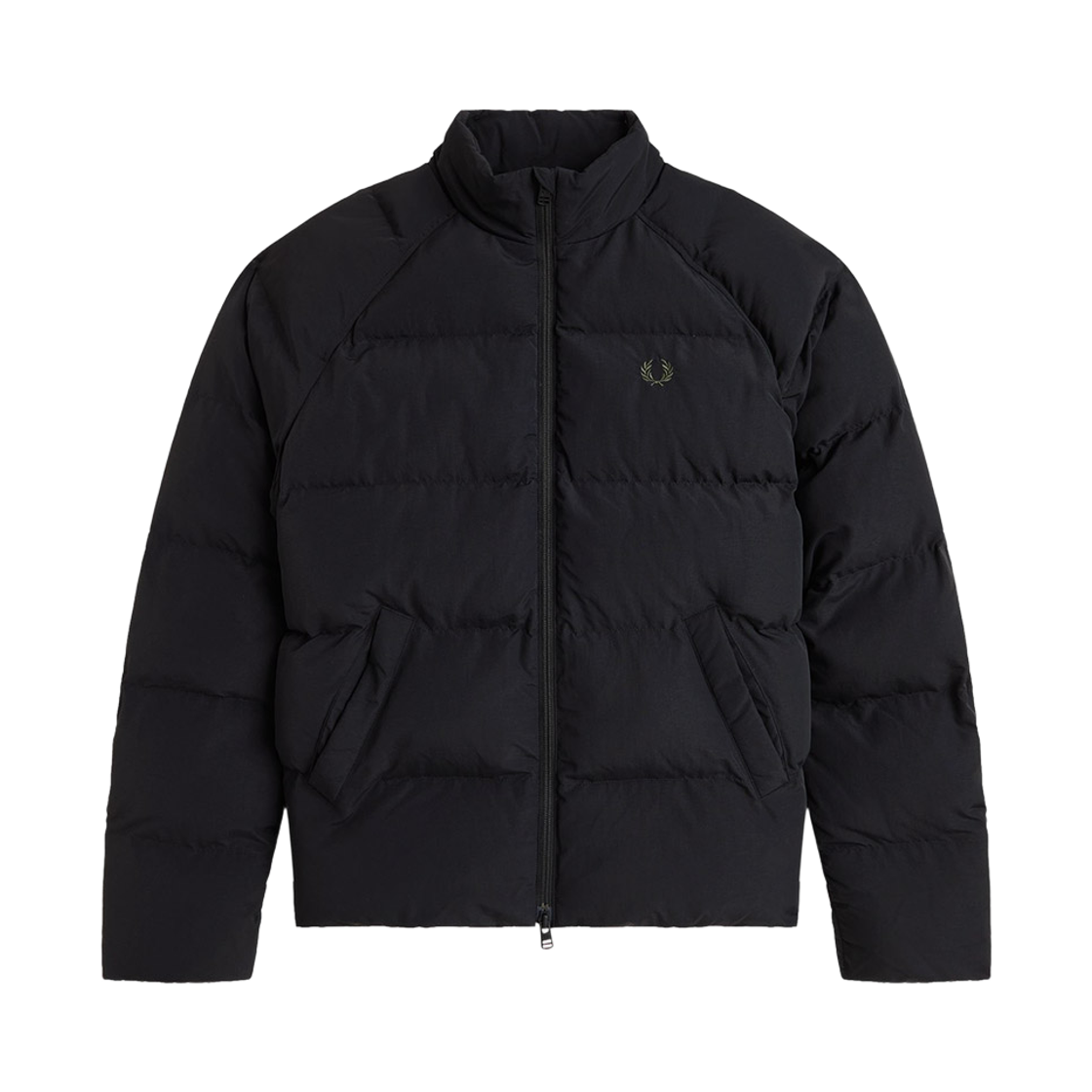 프레드 페리 래글런 슬리브 패디드 재킷 블랙(Fred Perry Raglan Sleeve Padded Jacket Black)