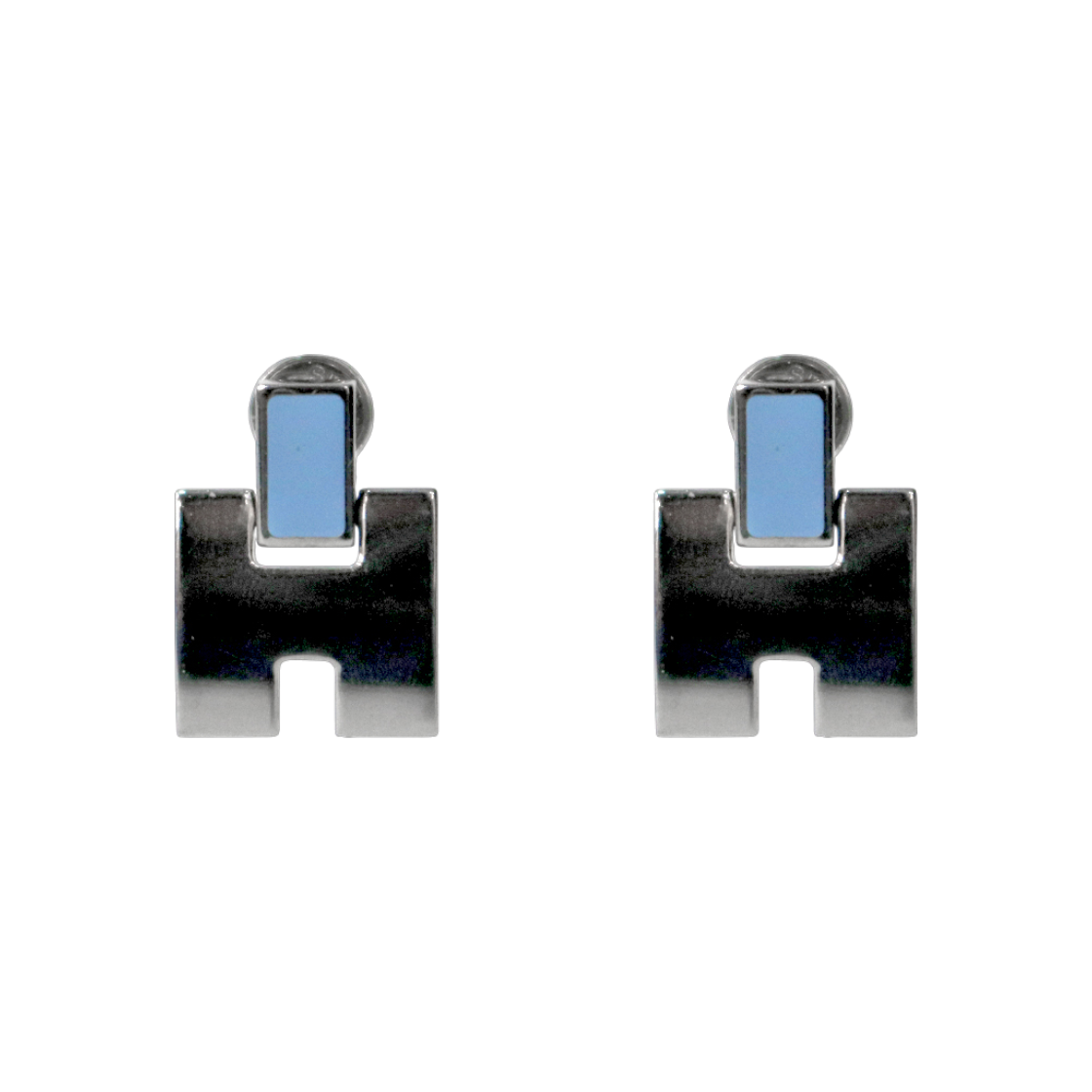 에르메스 라이트블루 에일린 실버 귀걸이 A-B41447(Hermes Light Blue Eileen Silver Earrings A-B41447)