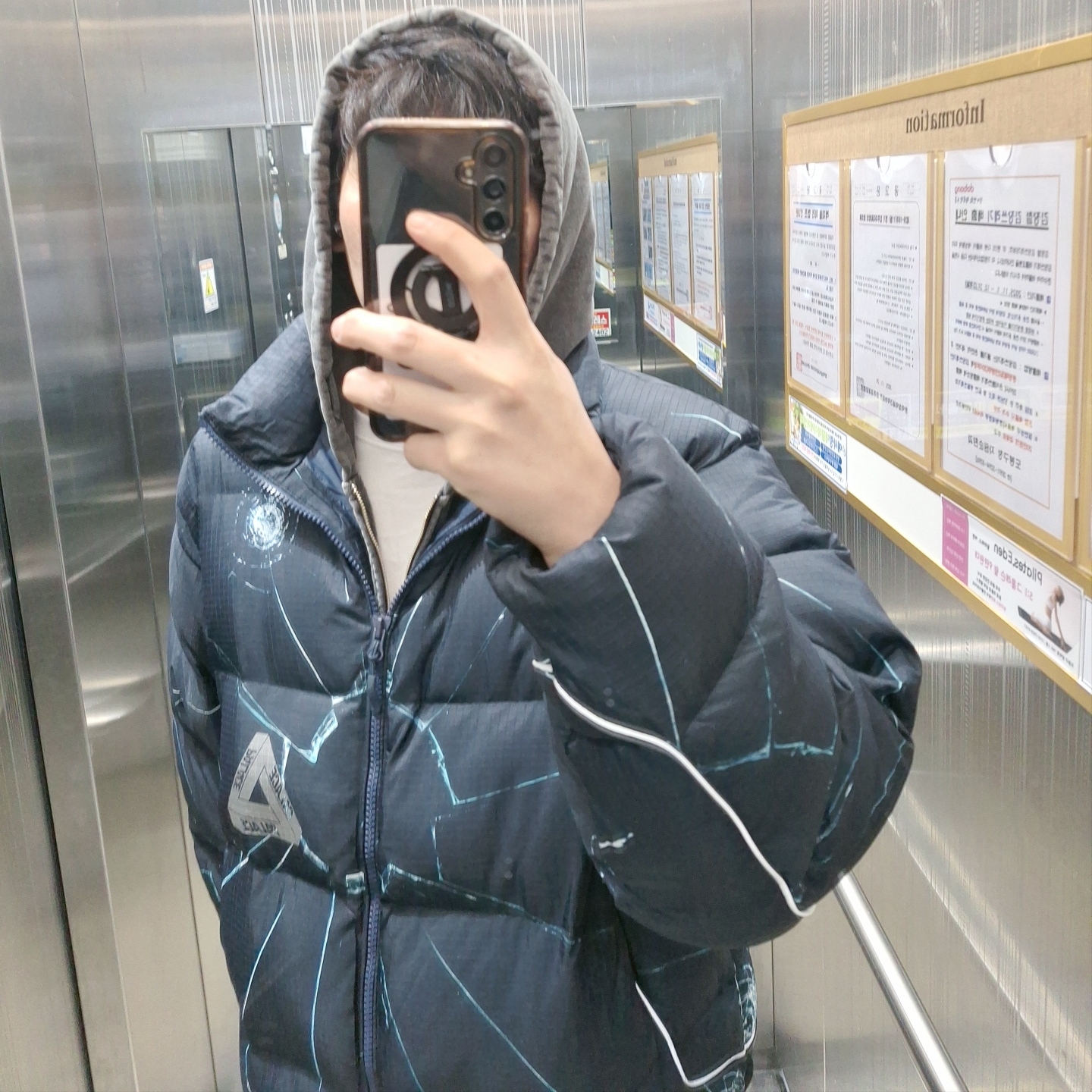 Palace Ripstop Puffa Smashed - 25FW 착용 스타일