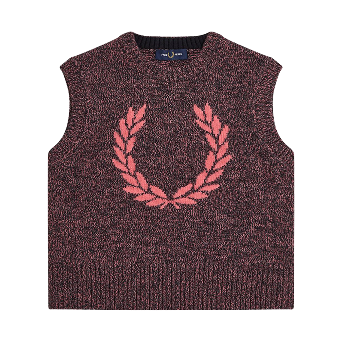 프레드 페리 우먼스 트위스트 말 니트 베스트 플라밍고 탄(Fred Perry Womens Twisted Marl Knitted Vest Flamingo Tan)