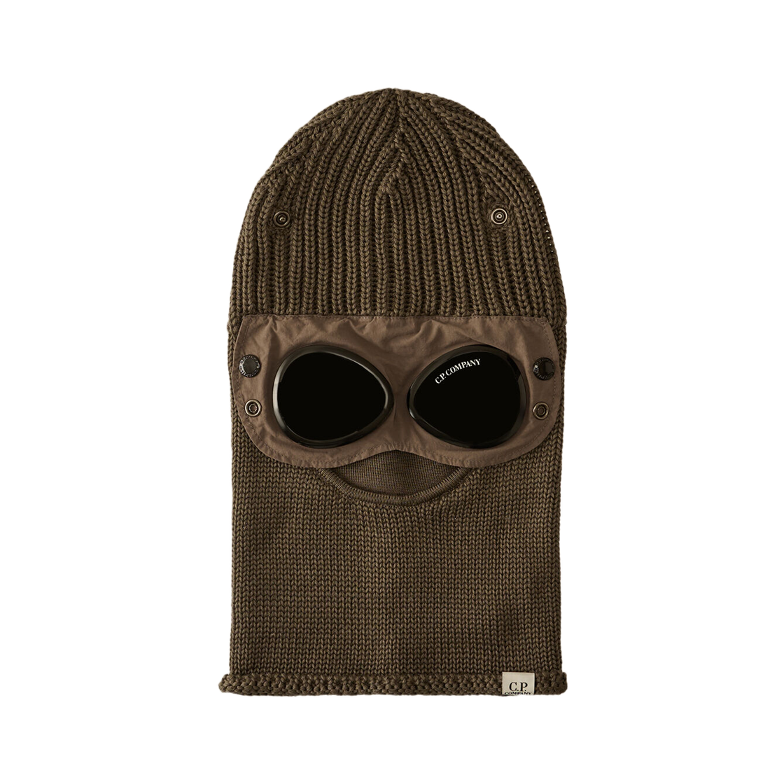 19CMAC740A005509A359 C.P. Company Extrafine Merino Wool Goggle Balaclava Walnut Beige - 25FW