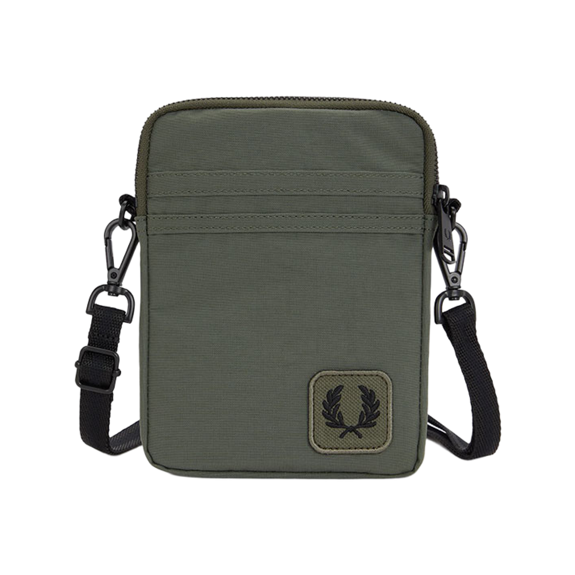 프레드 페리 나일론 뱃지 스몰 사이드 백 로렐리스 그린(Fred Perry Nylon Badge Small Side Bag Laurel Wreath Green)