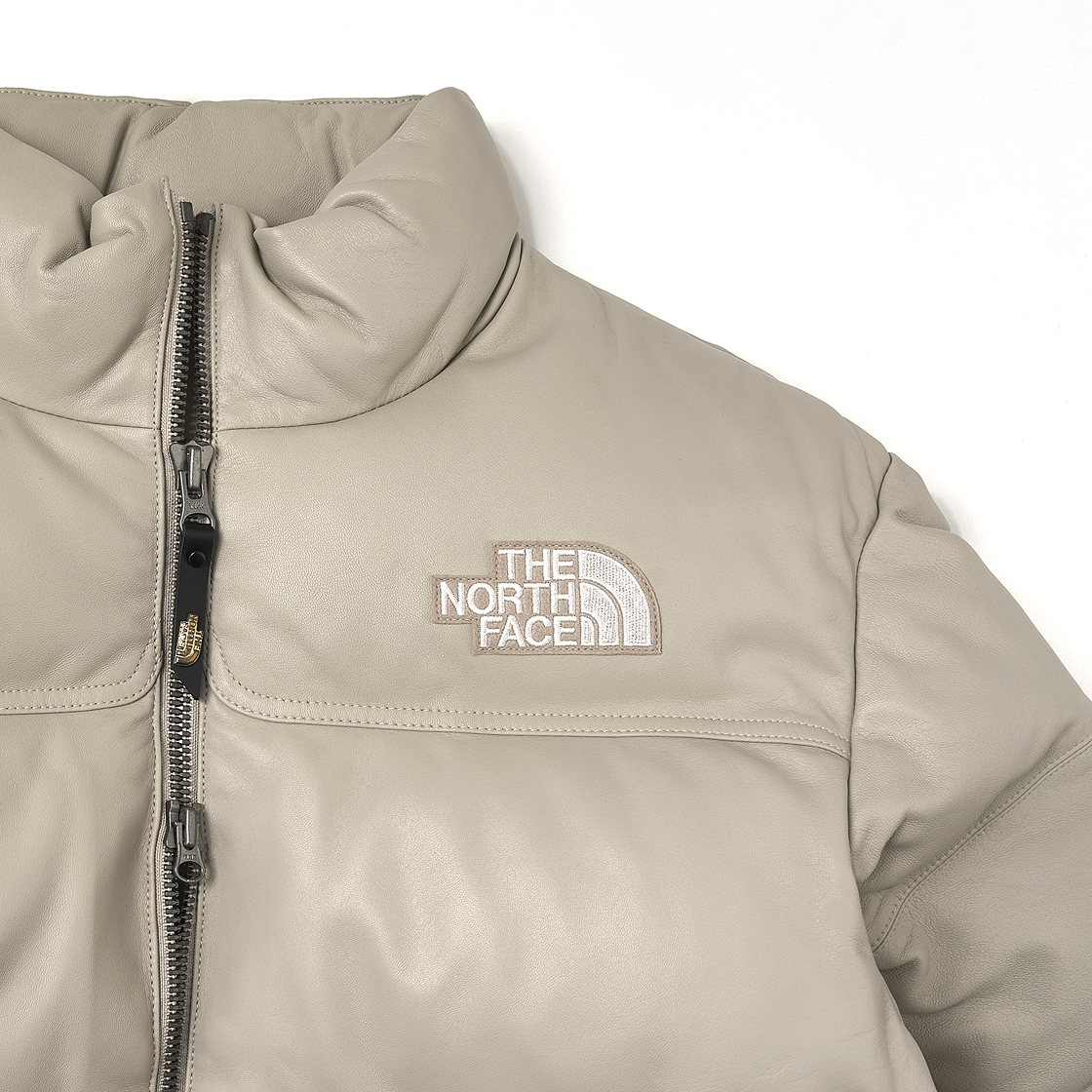노스페이스 화이트 라벨 레더 눕시 다운 자켓 베이지(The North Face White Label Leather Nuptse Down Jacket Beige) - 3
