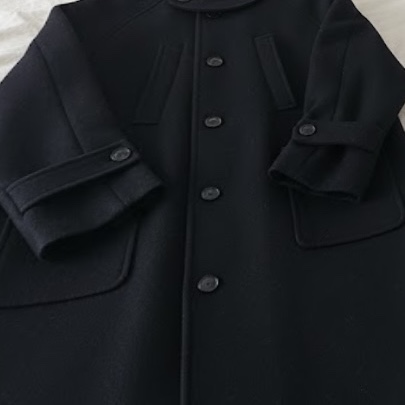 Undermycar Legion.02 Balmacaan Oversized Wool Coat Black 착용 스타일