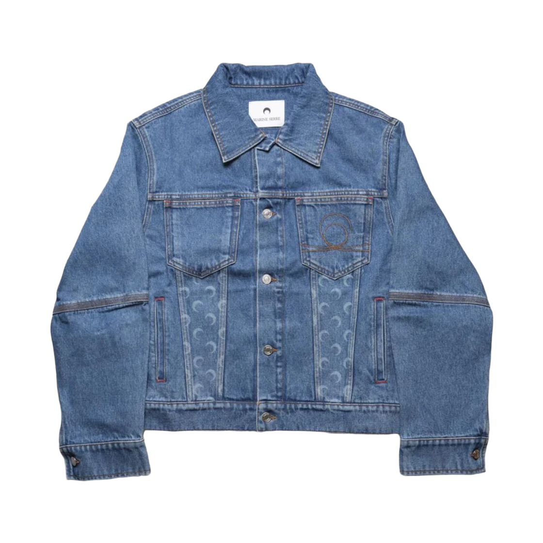 마린 세르 문 레이저 데님 트러커 자켓 라이트 블루(Marine Serre Moon Laser Denim Trucker Jacket Light Blue)