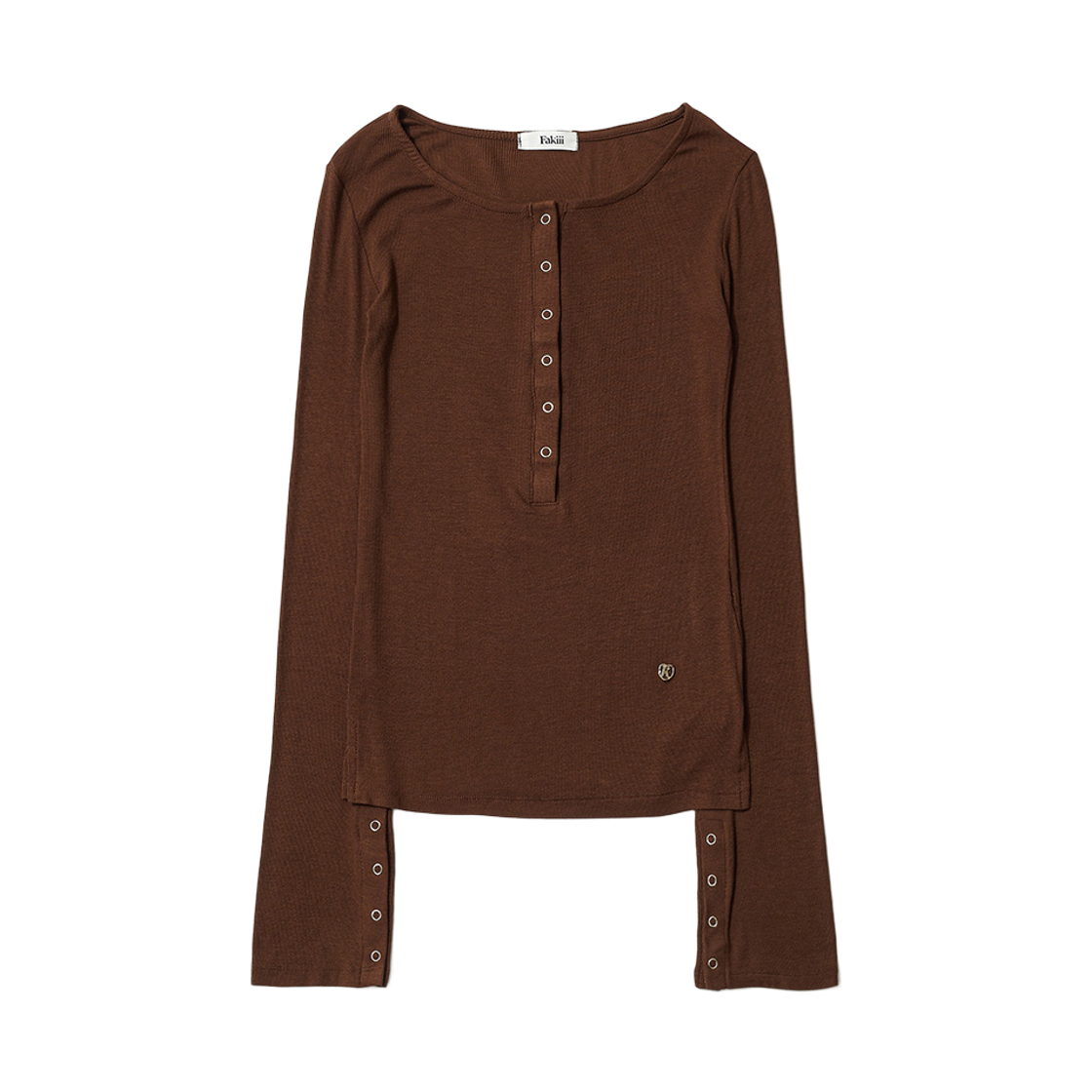 25FW01 Fakiii Button Bell Line Knit Brown