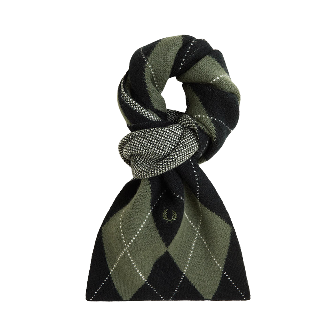CFPU2531133-102 Fred Perry Brushed Argyle Scarf Black