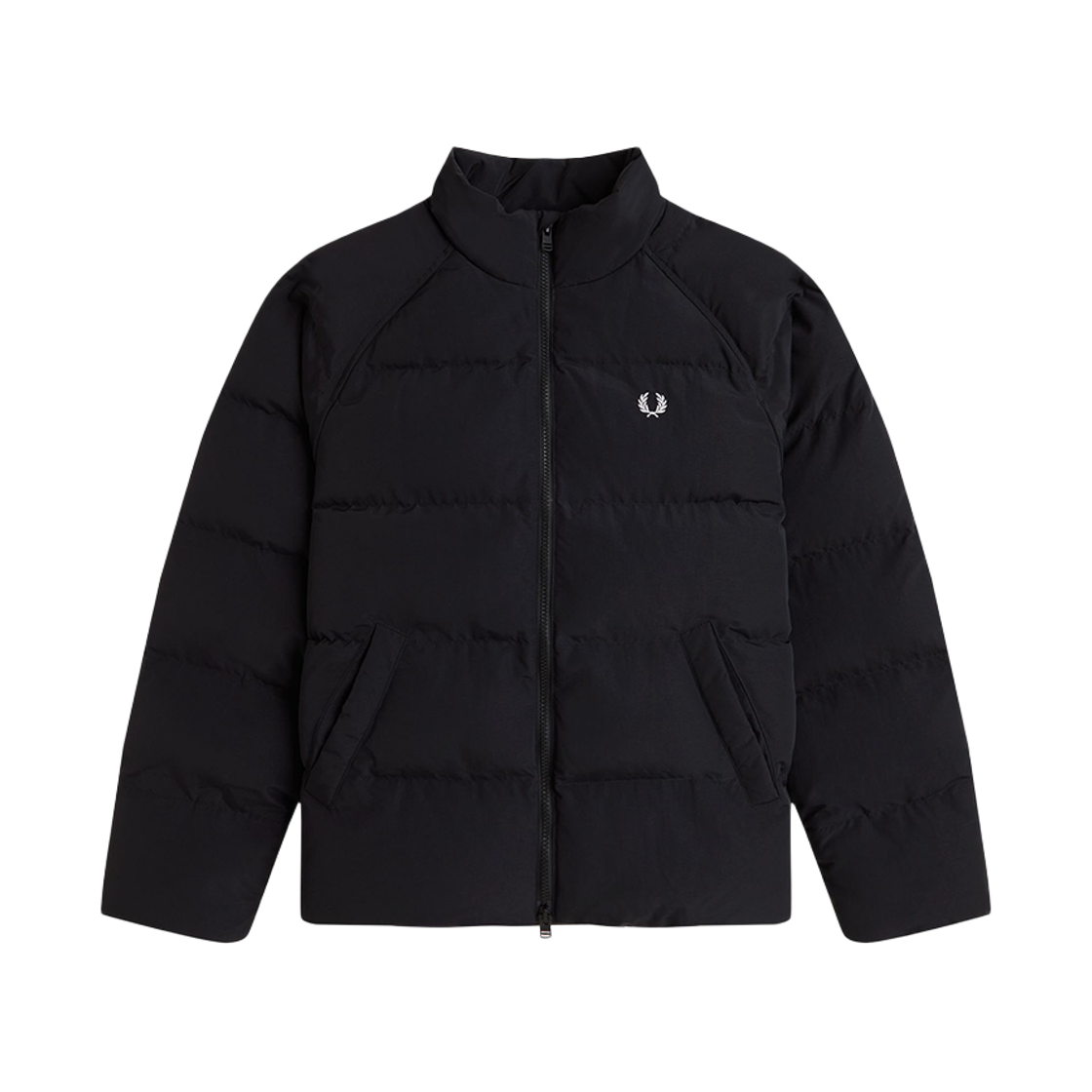 프레드 페리 우먼스 래글런 슬리브 패디드 재킷 블랙(Fred Perry Womens Raglan Sleeve Padded Jacket Black)