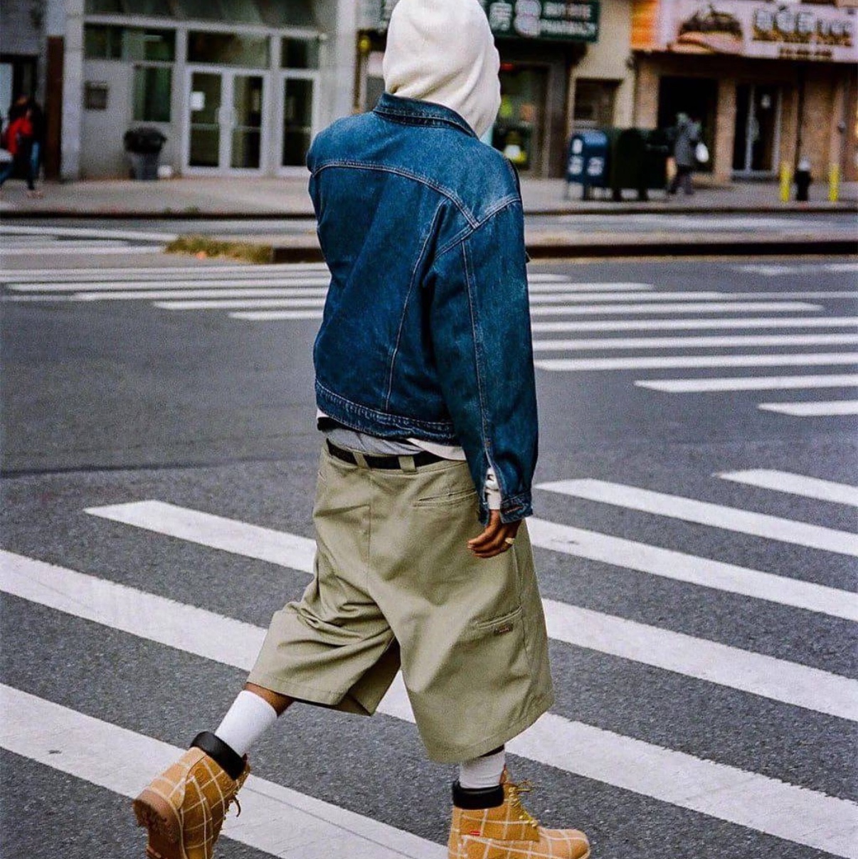 Timberland x Supreme Patchwork 6 Inch Premium Waterproof Boot Wheat - 25FW - Medium, Timberland Premium 6 inch Waterproof Boot Wheat Nubuck - Wide 착용 스타일 - 4