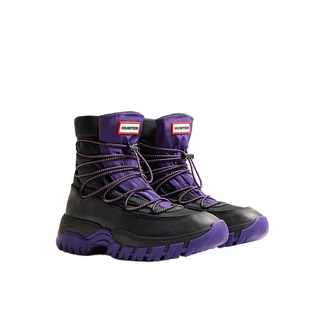 (W) 헌터 원더러 레이스 업 아웃도어 부츠 블랙 리치 퍼플((W) Hunter Wanderer Lace Up Outdoor Boot Black Rich Purple) - 2