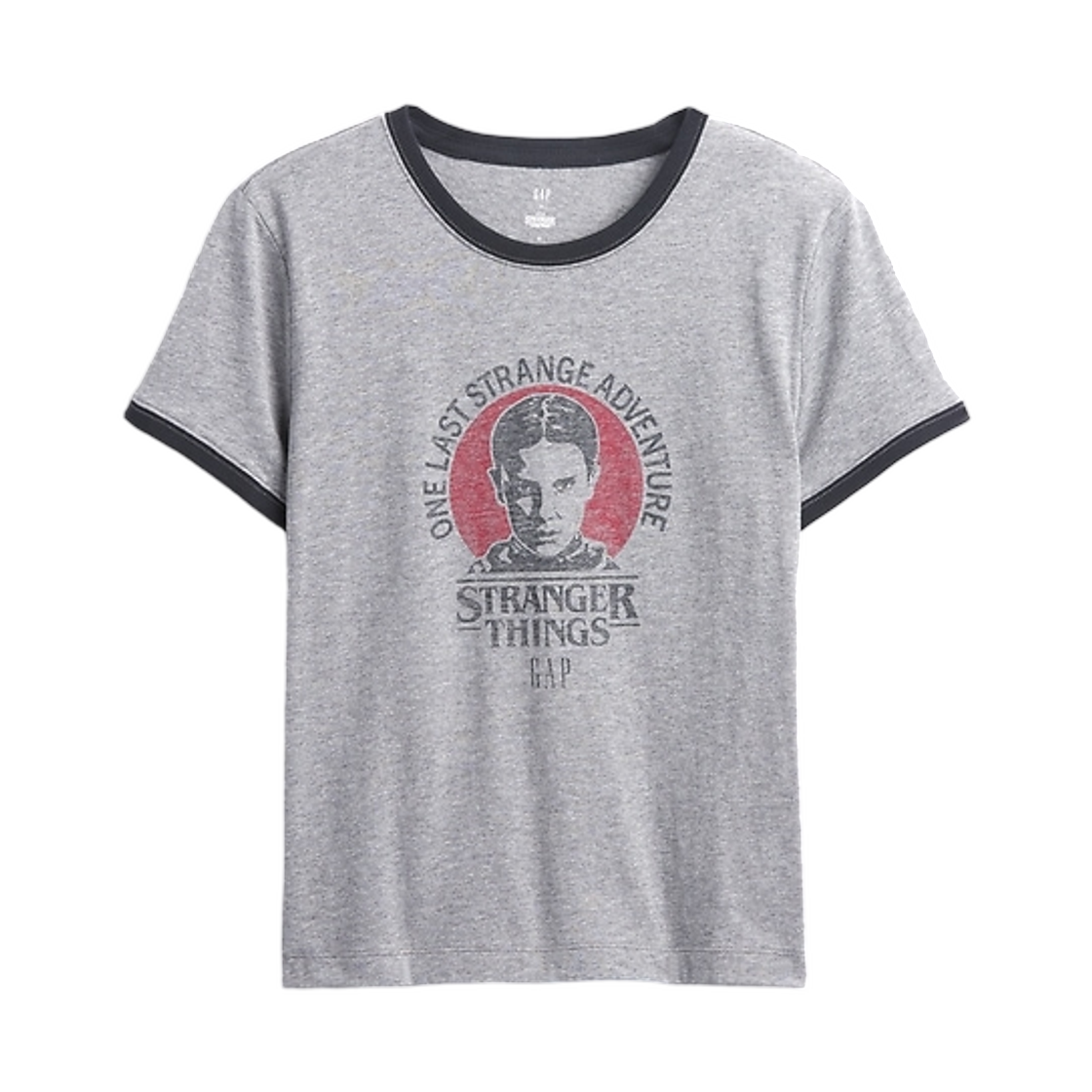 865220 (W) Gap x Stranger Things Organic Cotton VintageSoft Crop T-Shirt Heather Grey