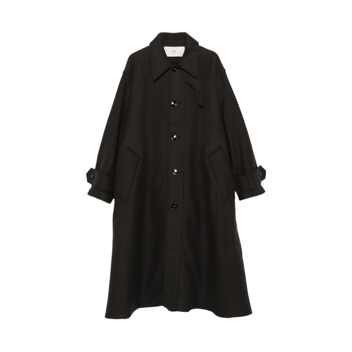 아미 울 벨티드 코트 그레이(AMI Wool Belted Coat Grey)