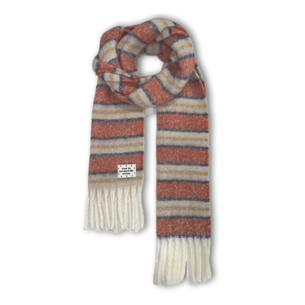 E252AO012 Escapefrom Winter Soft Stripe Muffler Orange