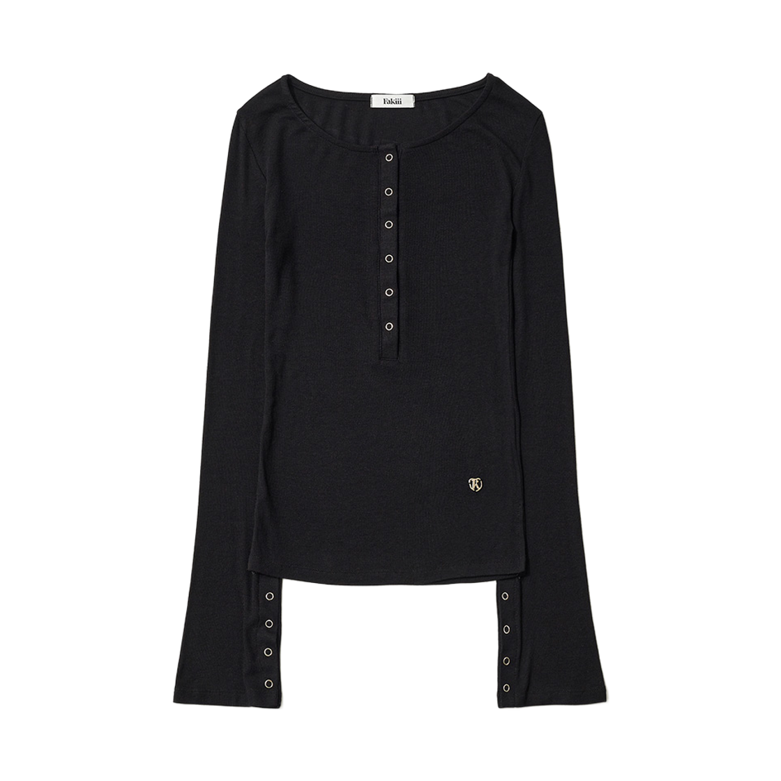 버튼 벨 라인 니트_블랙 Fakiii Button Bell Line Knit Black