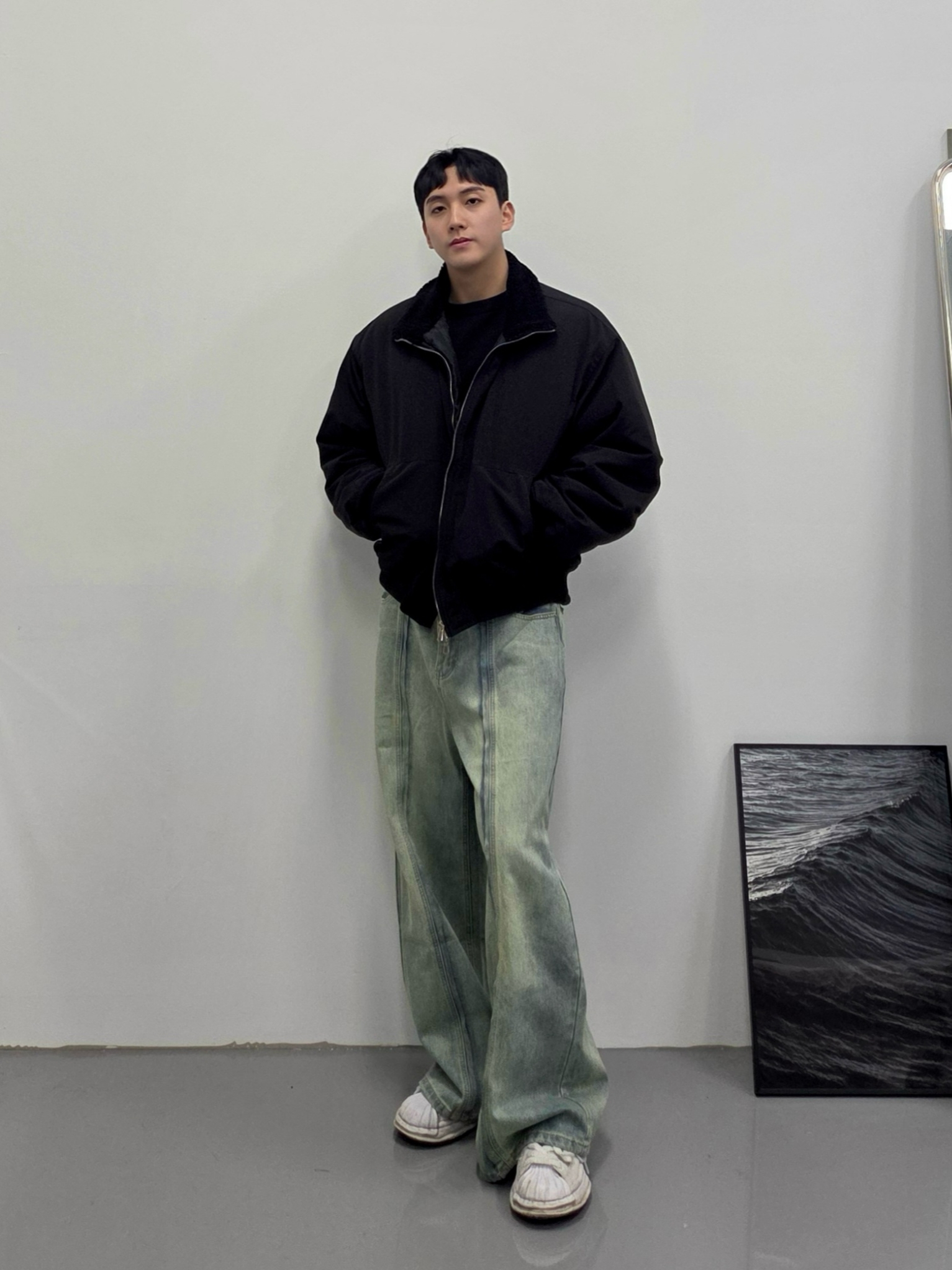 Maison Mihara Yasuhiro Blakey OG Sole Canvas Low-top Sneakers White 착용 스타일