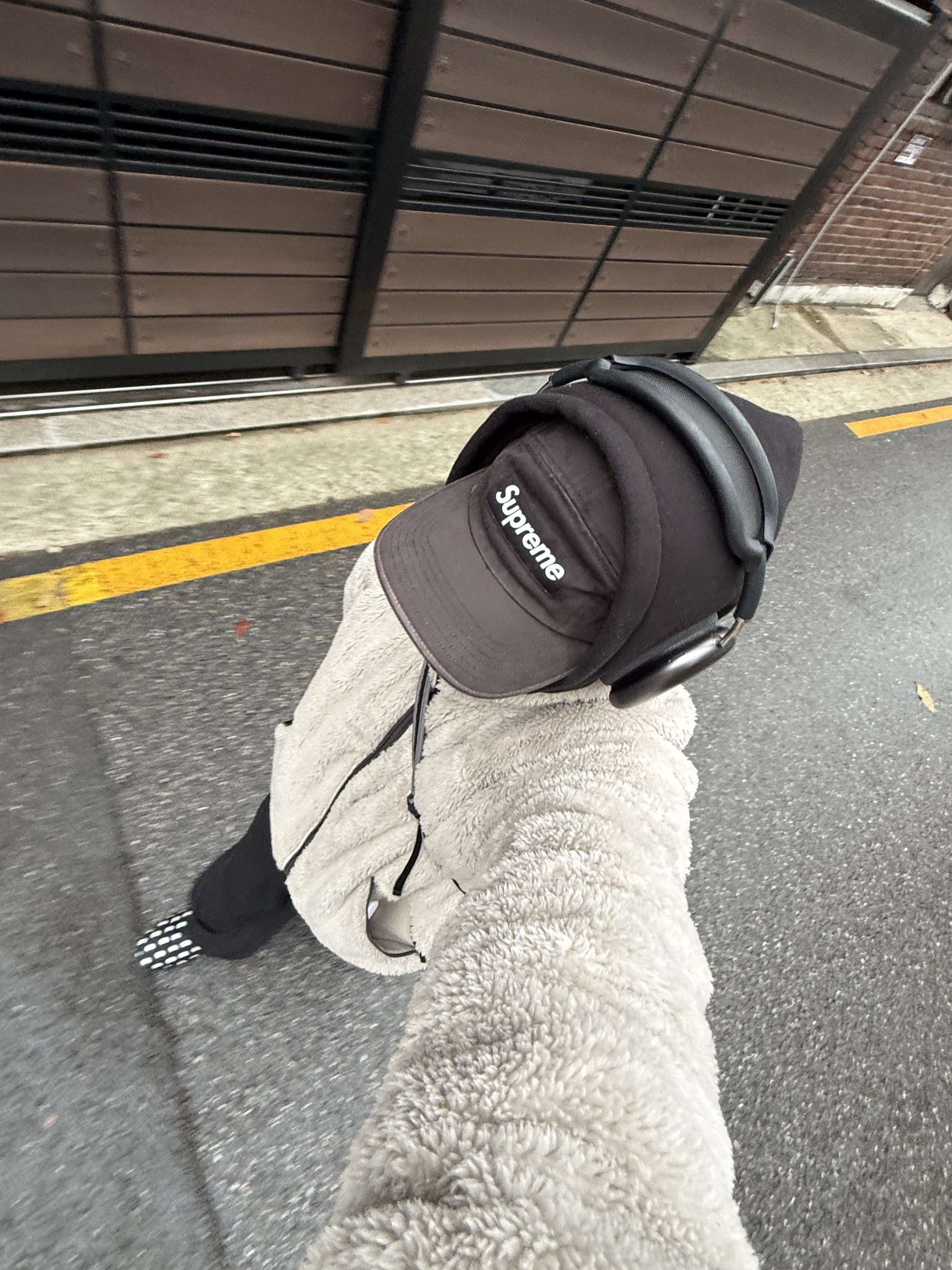Subu Permanent F-Line Dots, IAB Studio Hoodie Black 착용 스타일 - 1