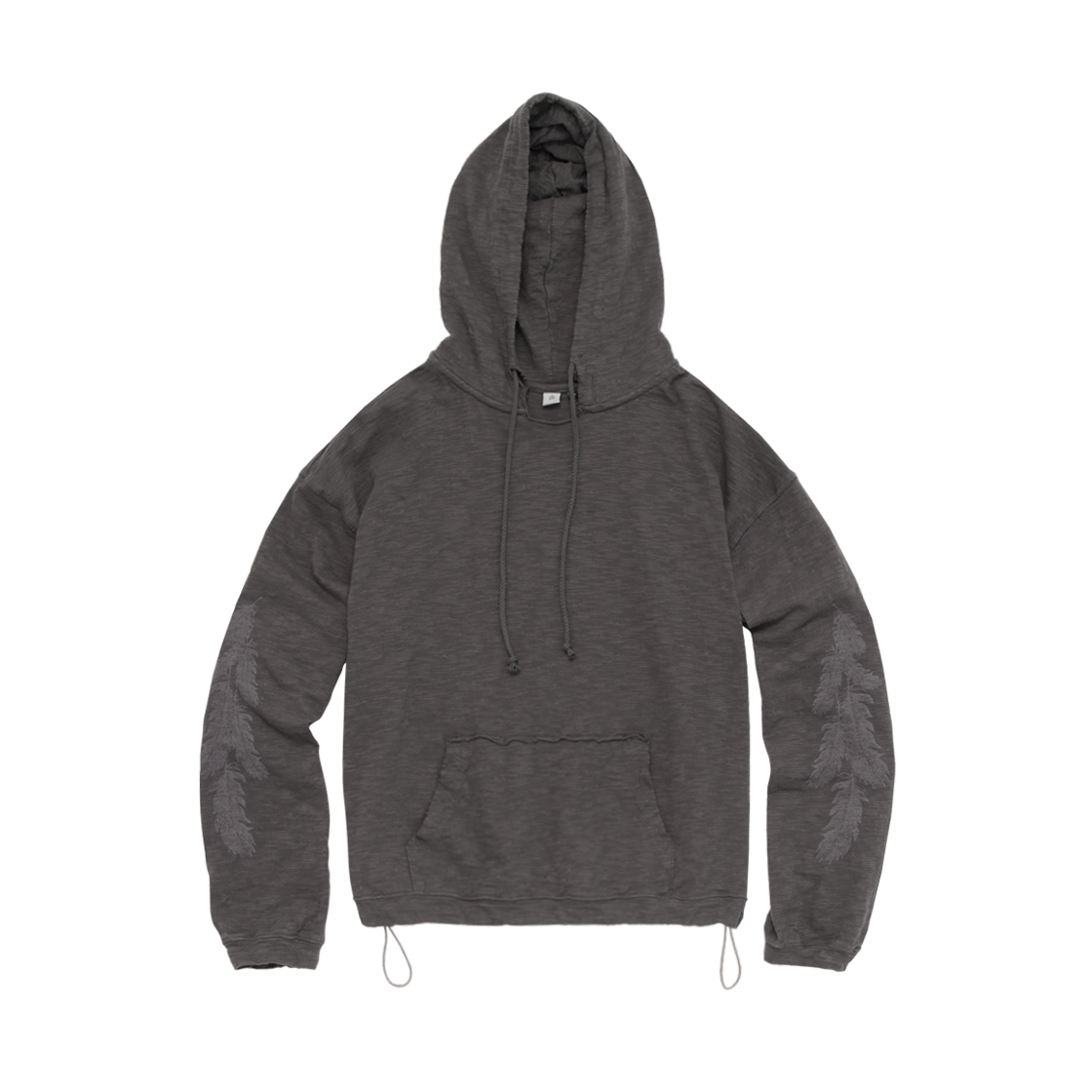 폴리테루 페더 로우 컷 후디 브라운 차콜(Polyteru Feather Raw Cut Hoodie Brown Charcoal)
