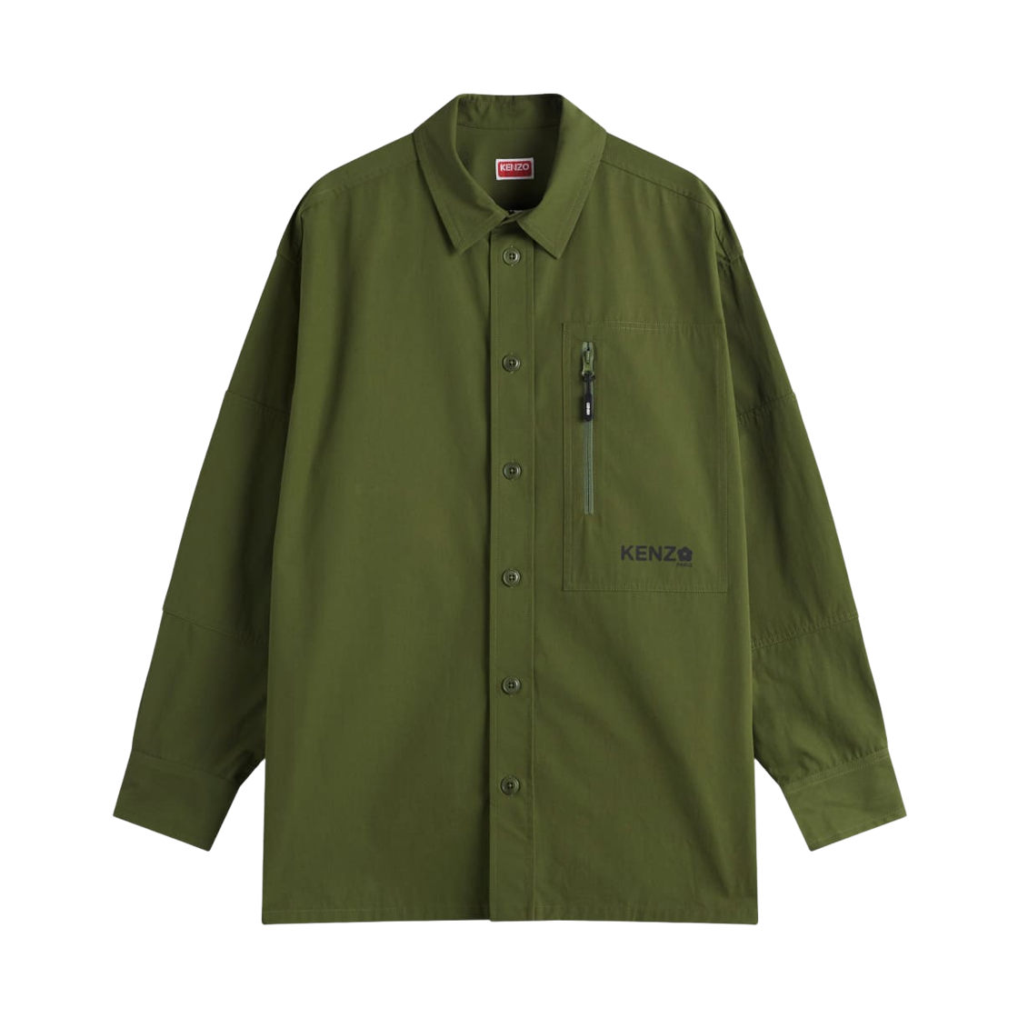 FF55CH5049LP-50 Kenzo Boke Flower 2.0 Oversized Shirt in Technical Cotton Khaki