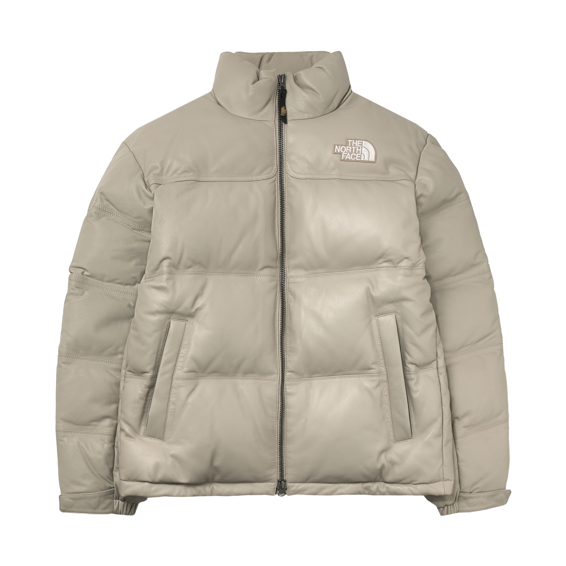 노스페이스 화이트 라벨 레더 눕시 다운 자켓 베이지(The North Face White Label Leather Nuptse Down Jacket Beige) - 1