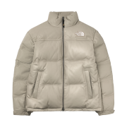 The North Face White Label Leather Nuptse Down Jacket Beige