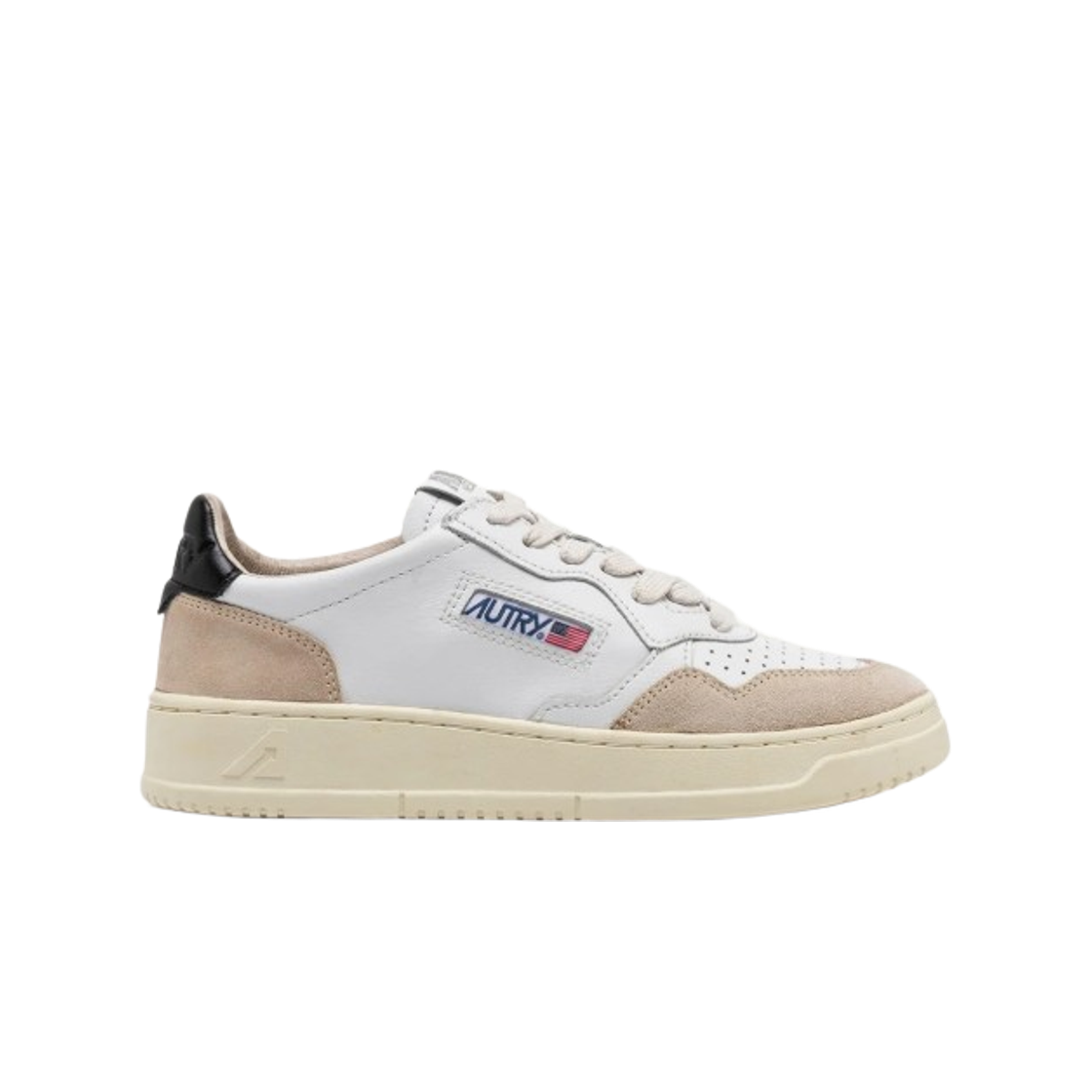 AULM-LS21 Autry Medalist Low Leather Suede Sneakers White Black