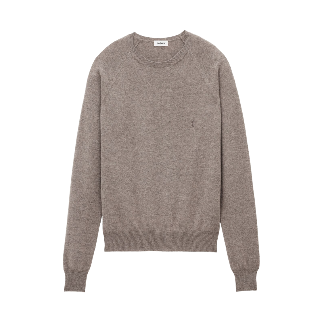 796556-YALL2-2353 Saint Laurent Cassandre Cashmere Sweater Taupe