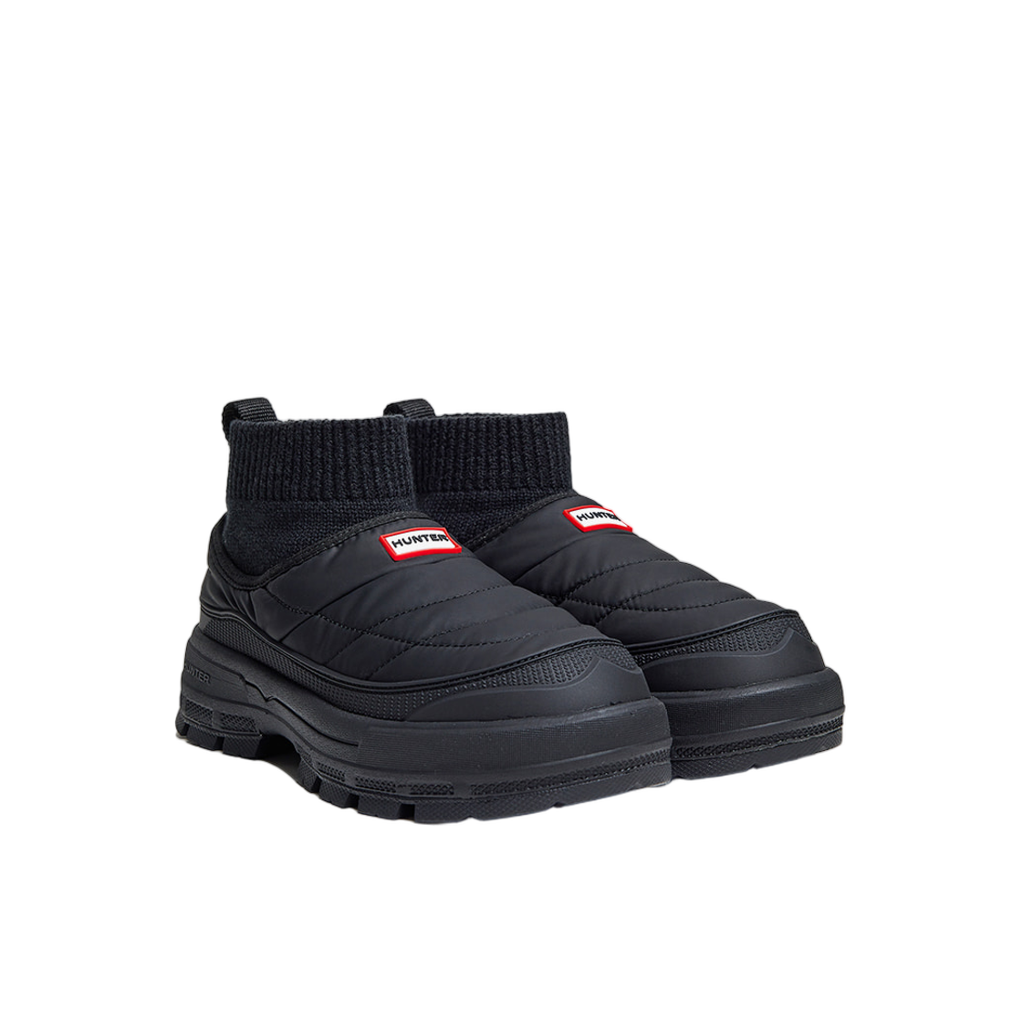 헌터 익스플로러 온 퍼퍼 니트 커프 부츠 블랙(Hunter Explorer On Puffer Knitted Cuff Boots Black) - 2