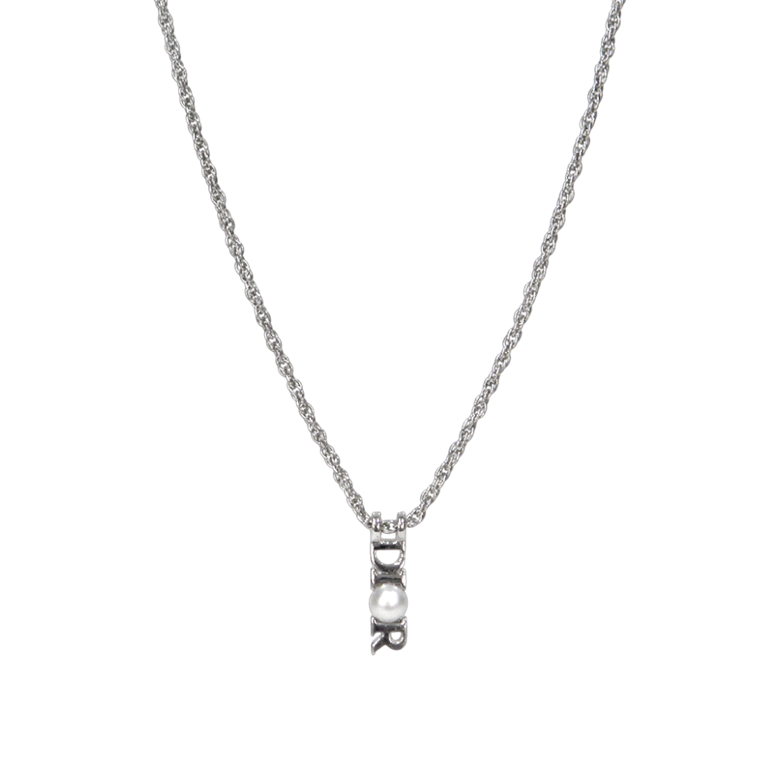 ITA72CGWEGMK Dior Pearl Vertical Silver Necklace A-B40695