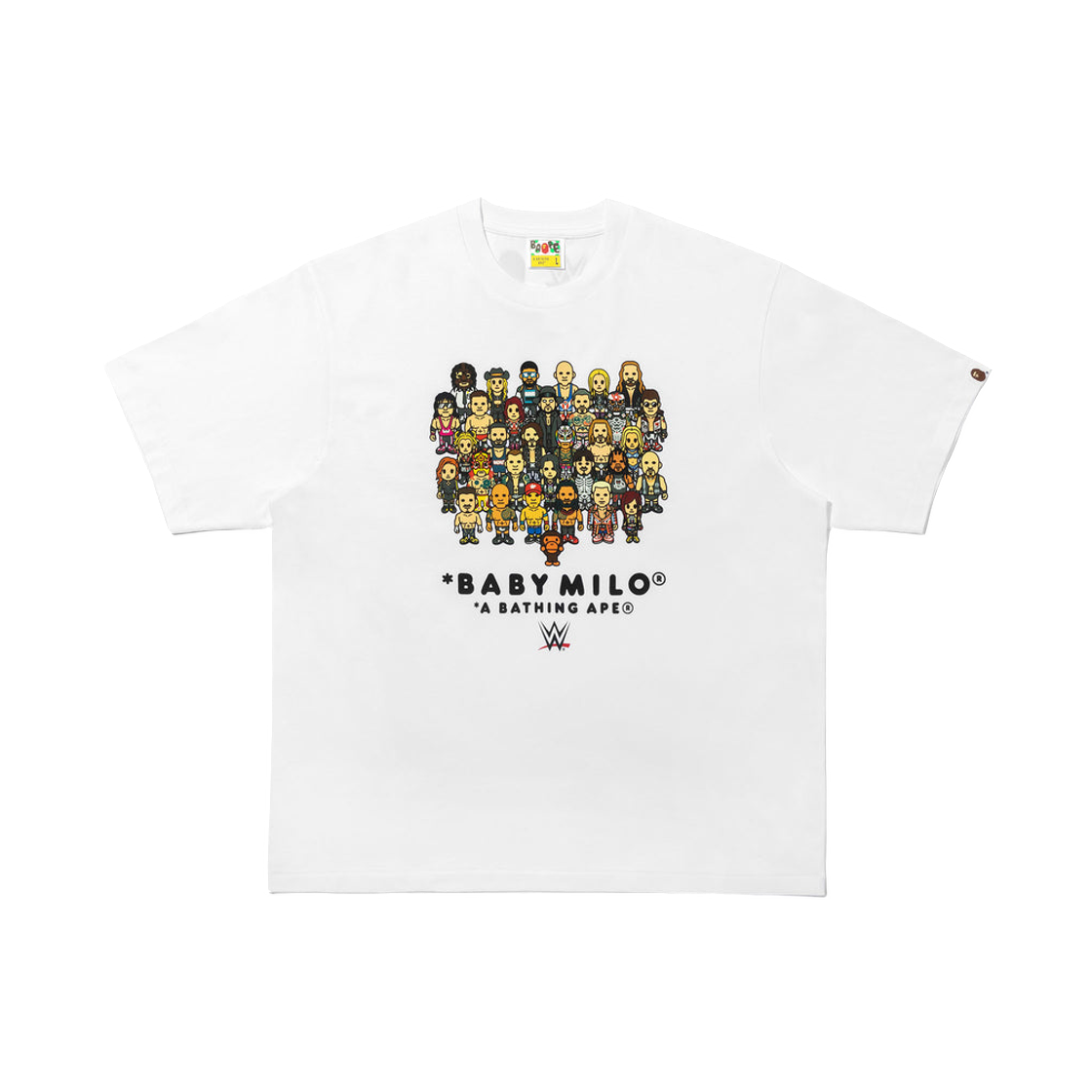 2L73-110-920 BAPE x WWE Wrestlers Baby Milo Relaxed Fit T-Shirt White