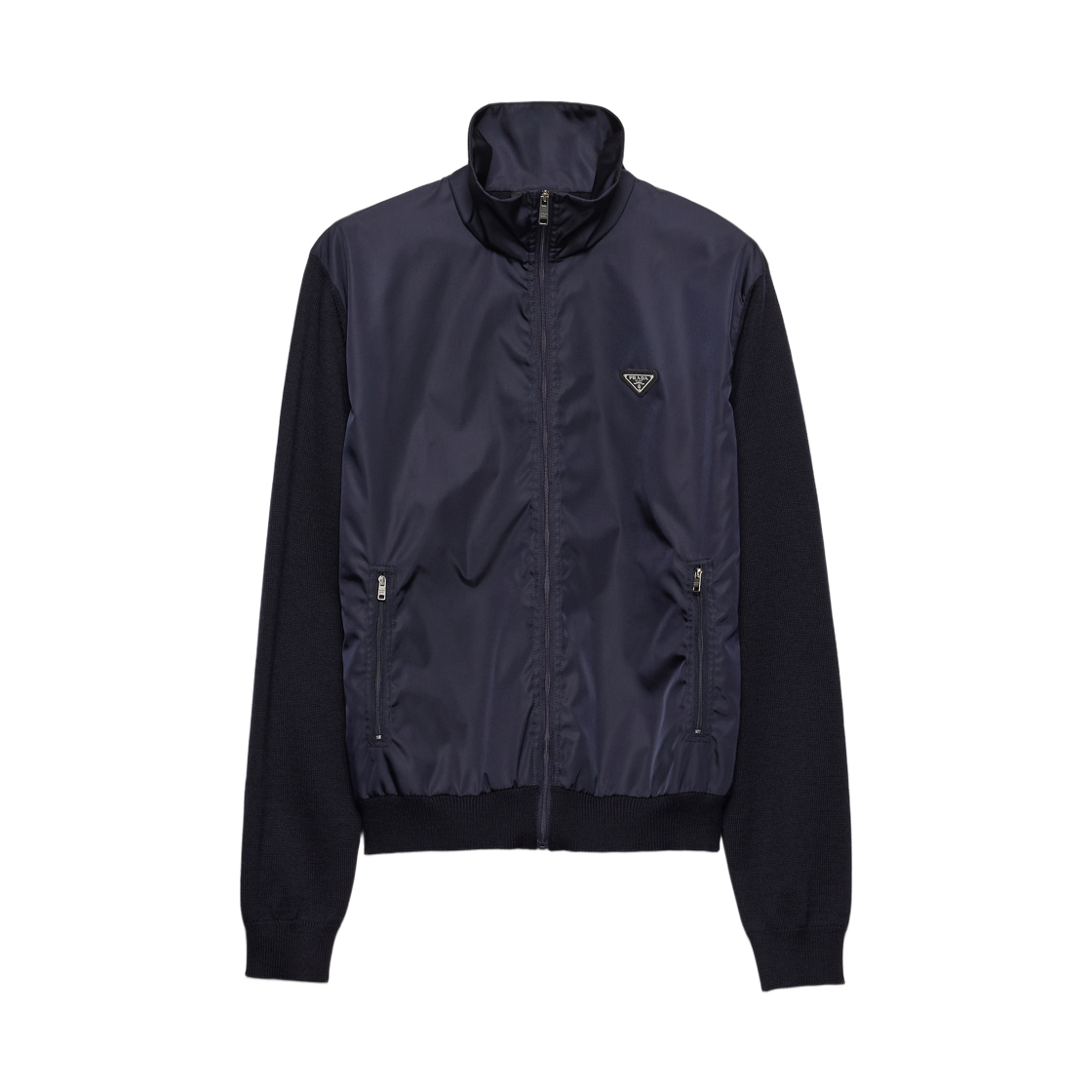 프라다 슈퍼파인 울 지퍼 가디건 네이비(Prada Superfine Wool Zipper Cardigan Navy) - 1