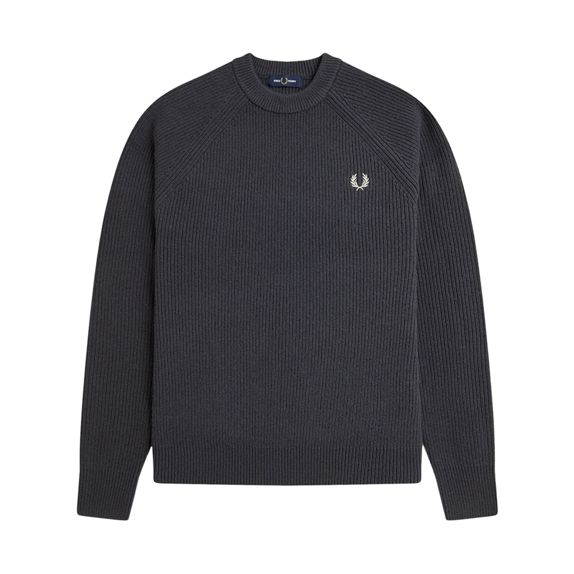 AFPM2531548-297 Fred Perry Lambswool Raglan Knit Anchor Grey