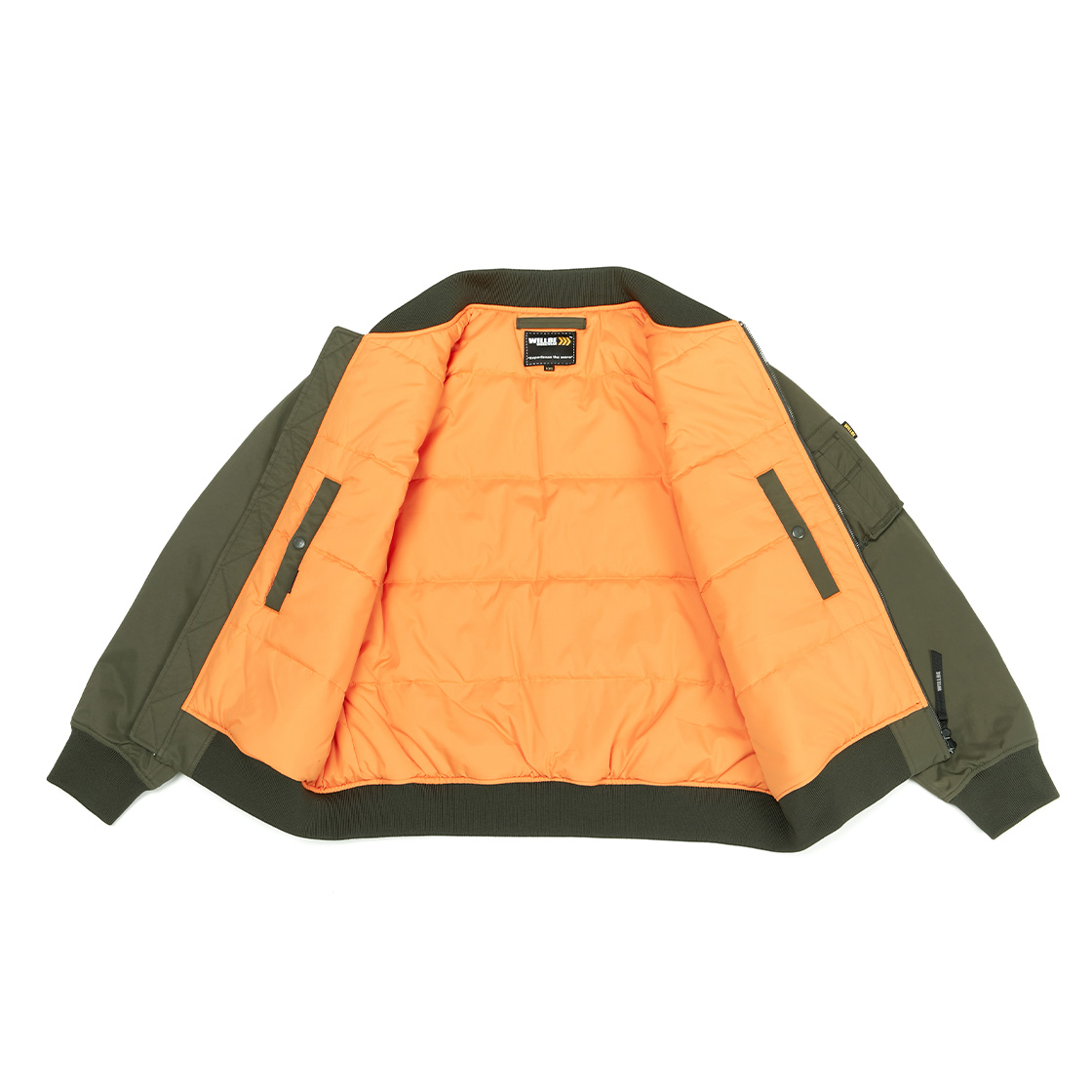 윌비 랩 Comfortemp 패딩 봄버 점퍼 카키(WILLBE LAB Comfortemp Padded Bomber Jumper Khaki) - 4