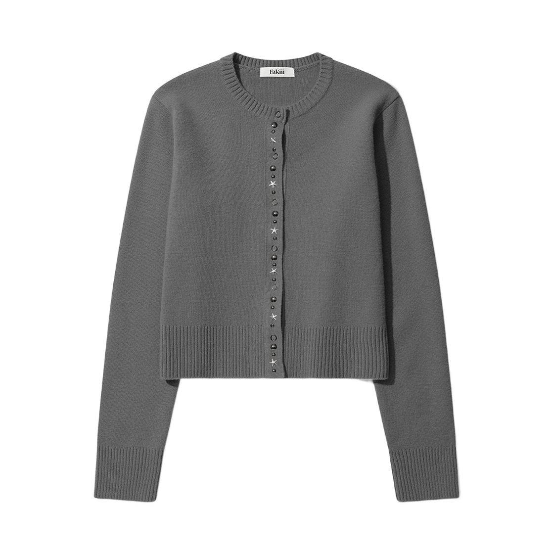 페이키 캐시미어 스파클 스타 가디건 차콜(Fakiii Cashmere Sparkle Star Cardigan Charcoal)