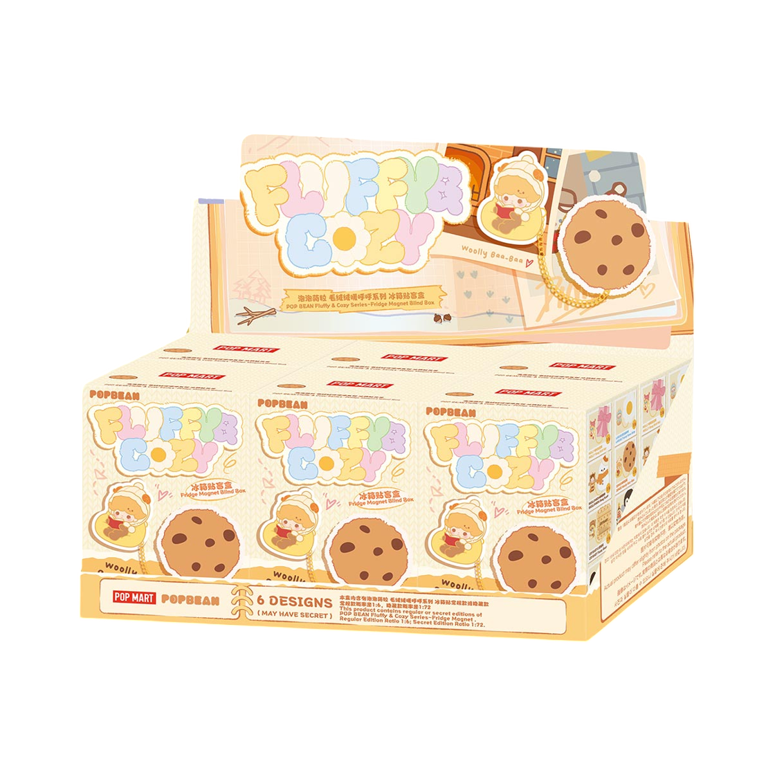 - Pop Mart Pop Bean Fluffy & Cozy Series Fridge Magnet Sealed Case (6 Blind Boxes)