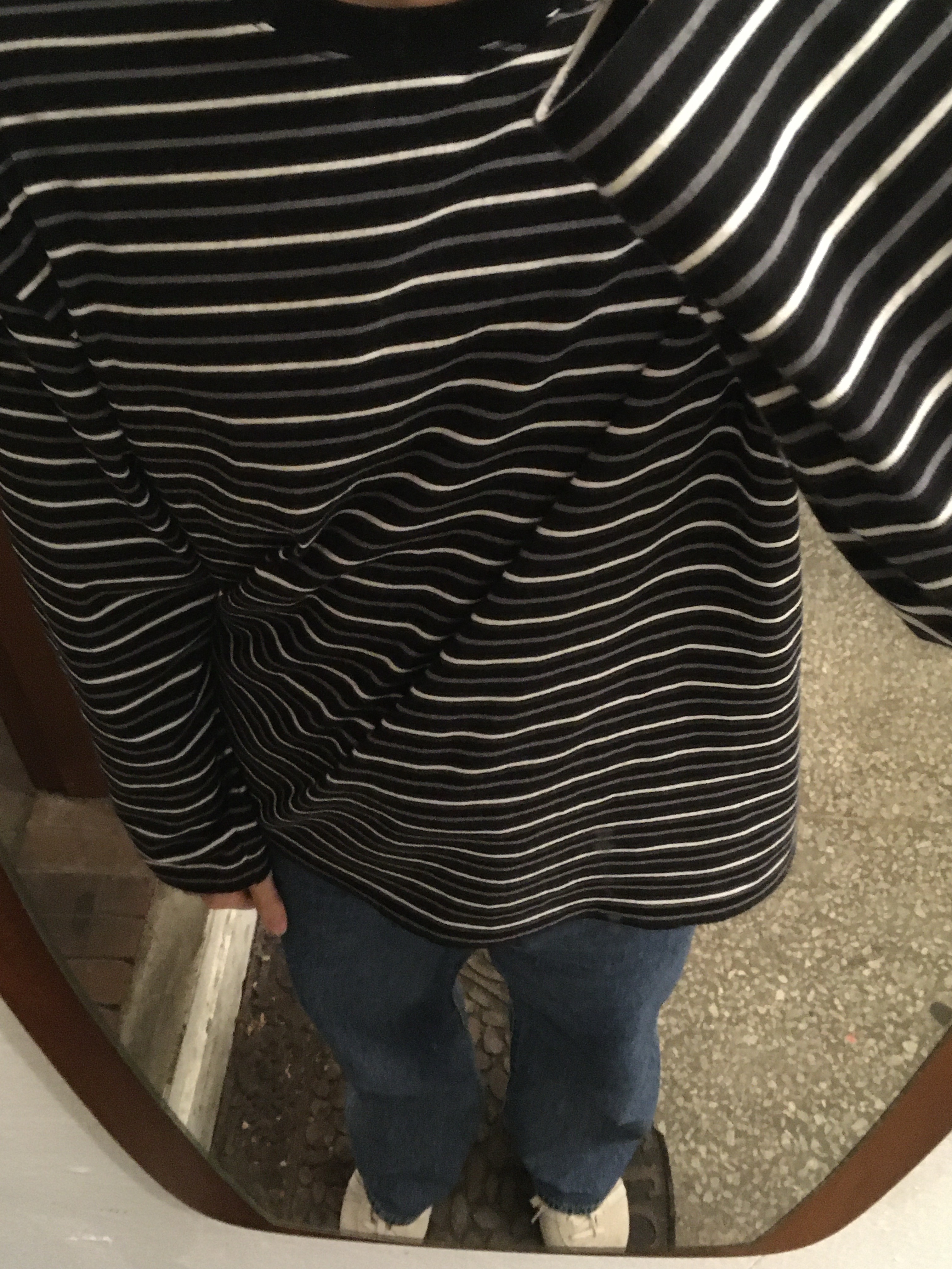 Musinsa Standard Multi-Stripe Relaxed Long Sleeve T-Shirt 1 Black White, (W) Adidas Bern  White Gum 착용 스타일 - 3