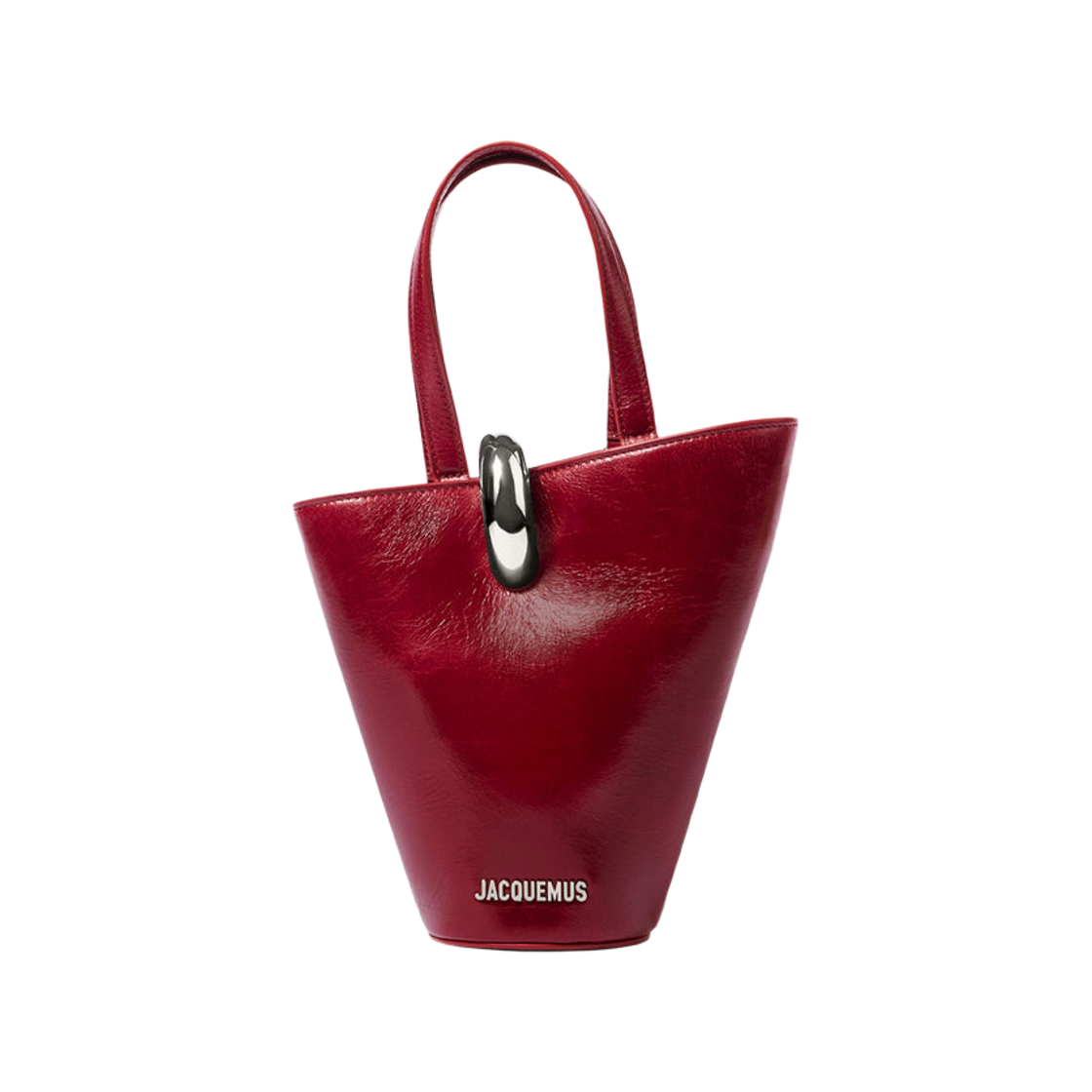 자크뮈스 라 카사 스몰 밤볼라 어시메트릭 버킷백 버건디(Jacquemus La Casa Small Bambola Asymmetric Bucket Bag Burgundy)