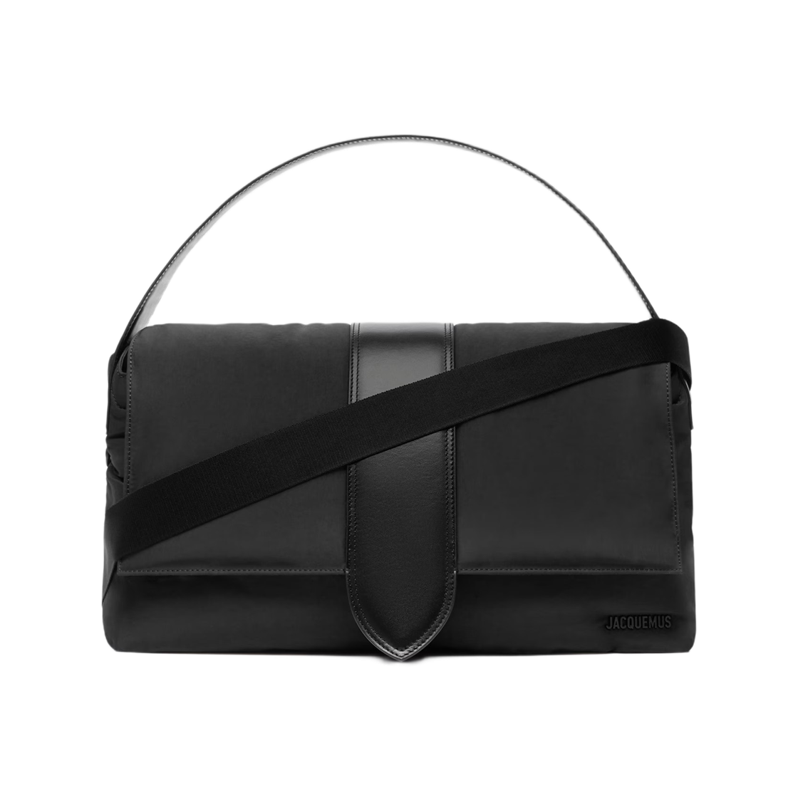 BAM00372BW0-0424-990 Jacquemus Bambino Soft Nylon Messenger Bag Black